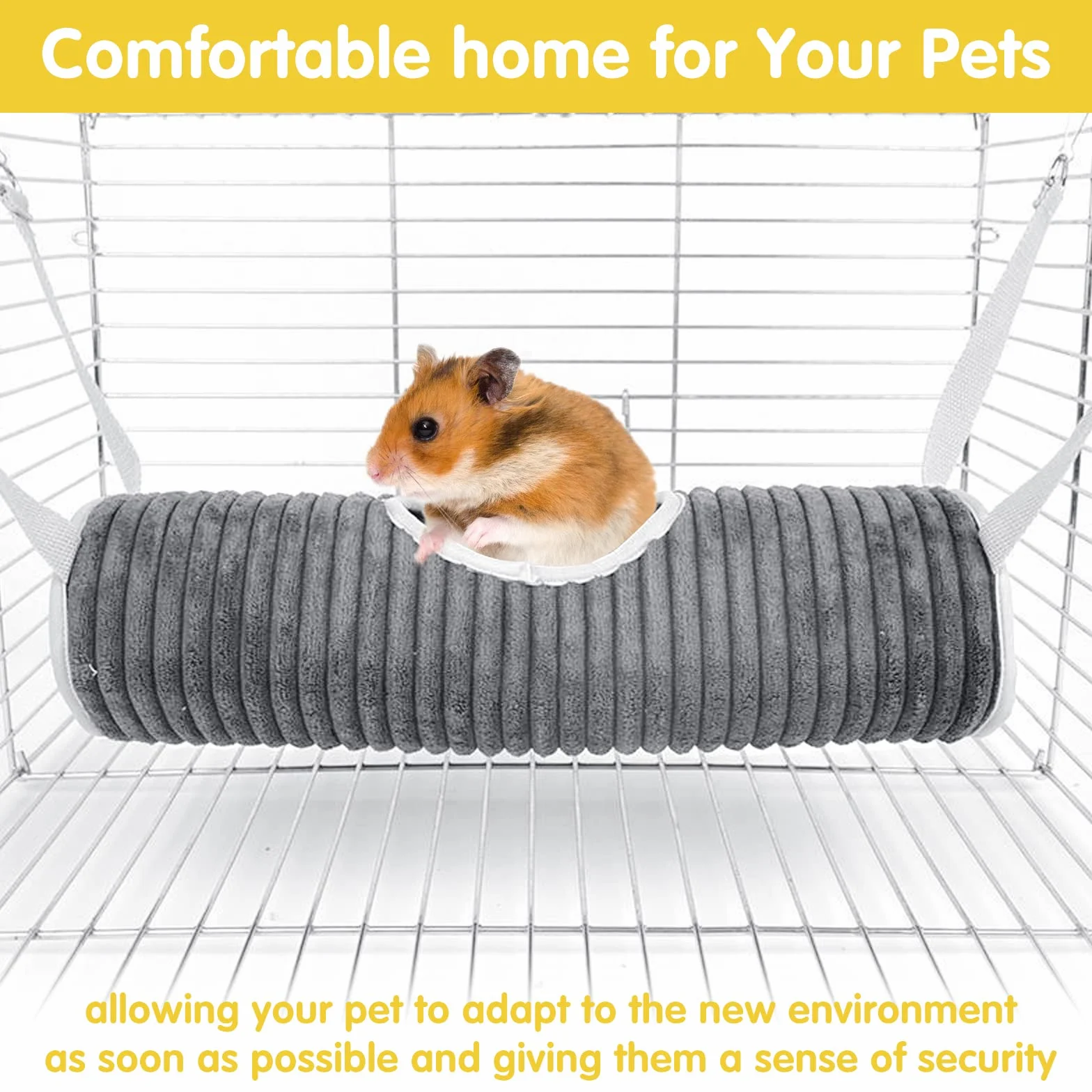 Hamac pour Petits Animaux Lit Tunnel pour Cochon d'Inde Tunnel de Suspension pour Hamster Lit Hamac Furet Lit Suspendu pour Rats Jouets pour Tunnel et Tube pour Animaux de Compagnie Tunnel de Cachette