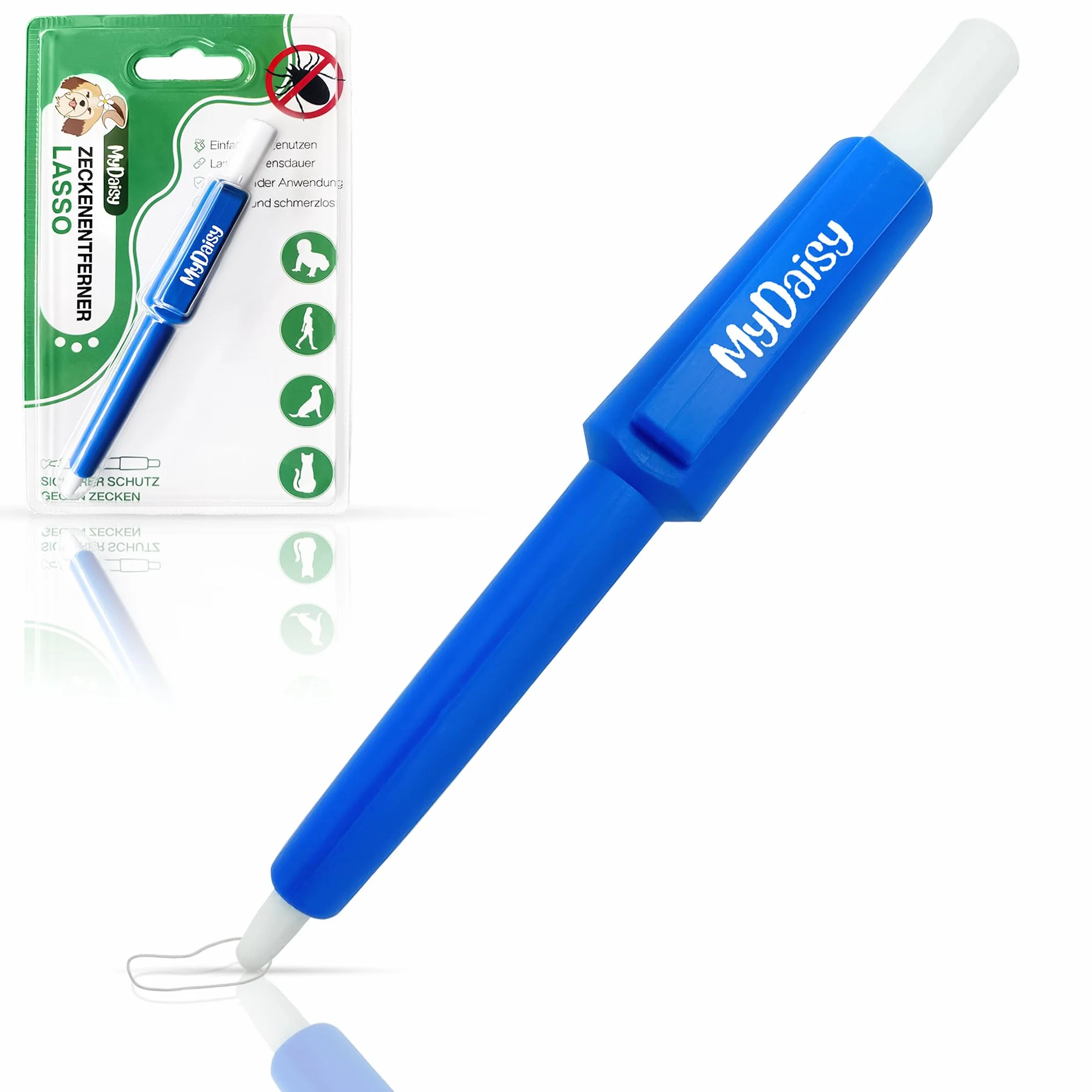 MYDAISY Lot de 2 boucles anti-tiques pour chiens - Facile à transporter - Pour enlever les nymphies et les tiques adultes avec facilité - Pour chiens et chats