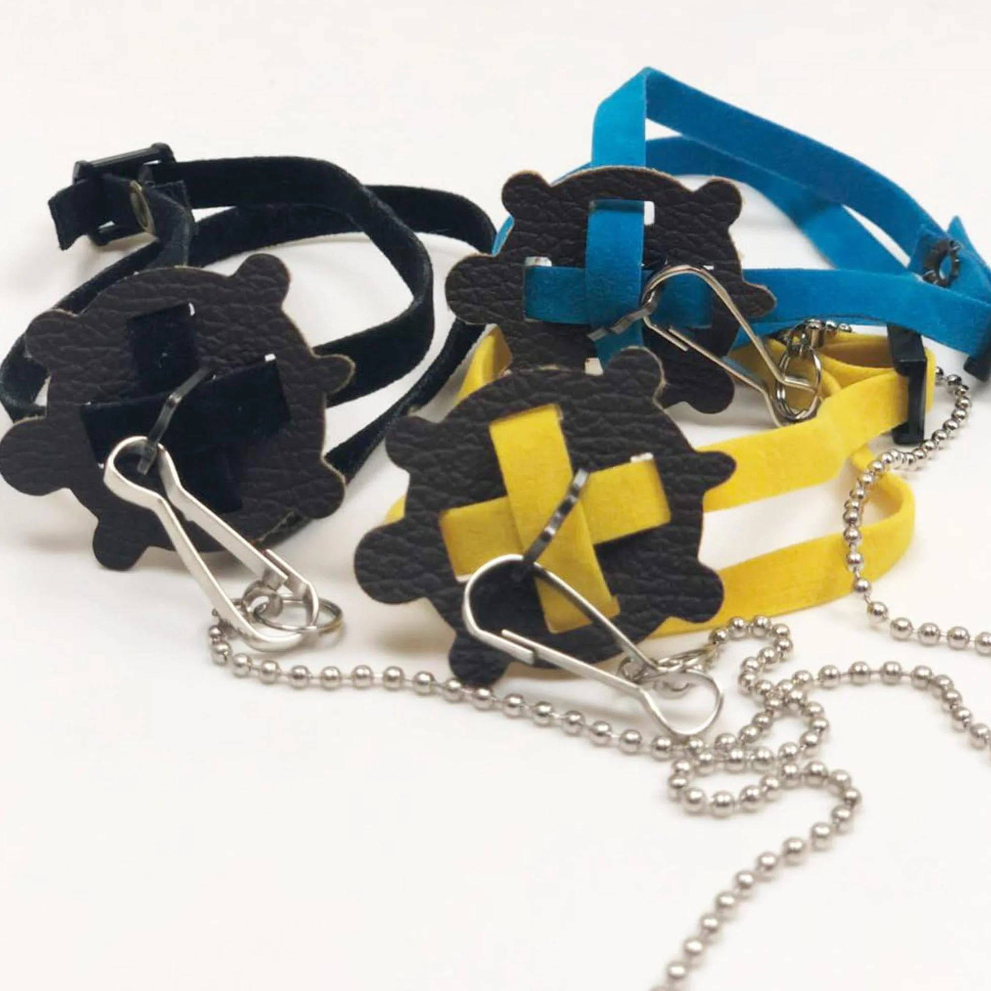 Harnais en Cuir pour Petite Tortue avec Laisse Réglable Noir M