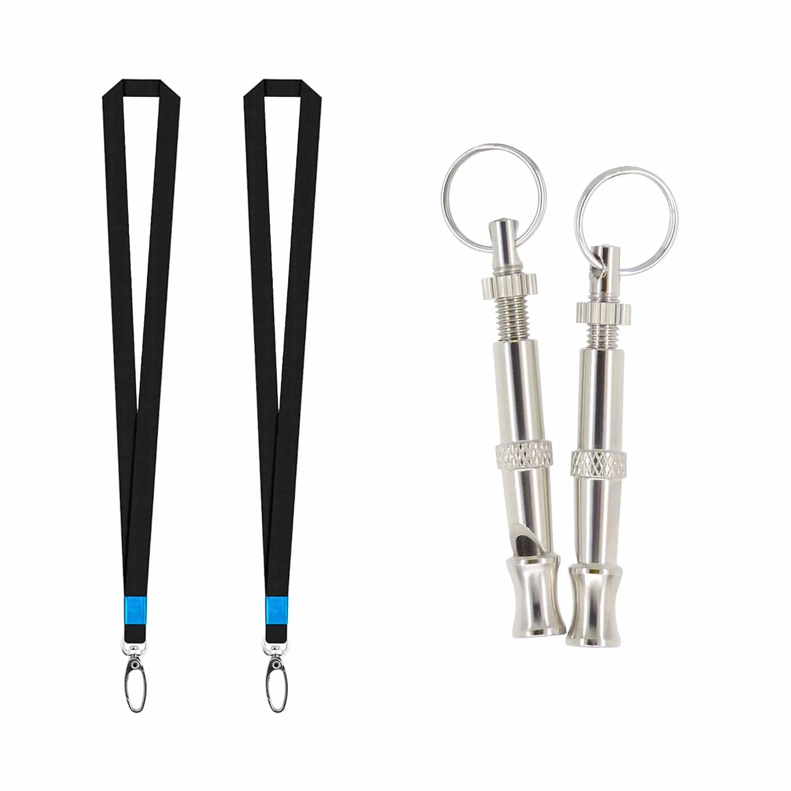 Sifflet pour Chien en Acier Inoxydable à fréquence réglable Andiker 2 Pcs avec lanière