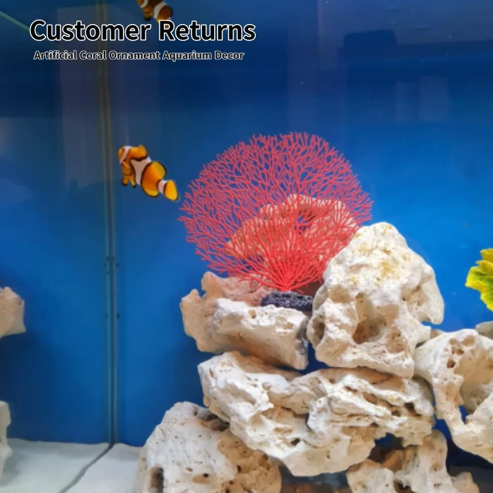 Tissting Plante Artificielle Aquarium Décoration Aquatique Réaliste PVC 5 Anémones Paysage Marin