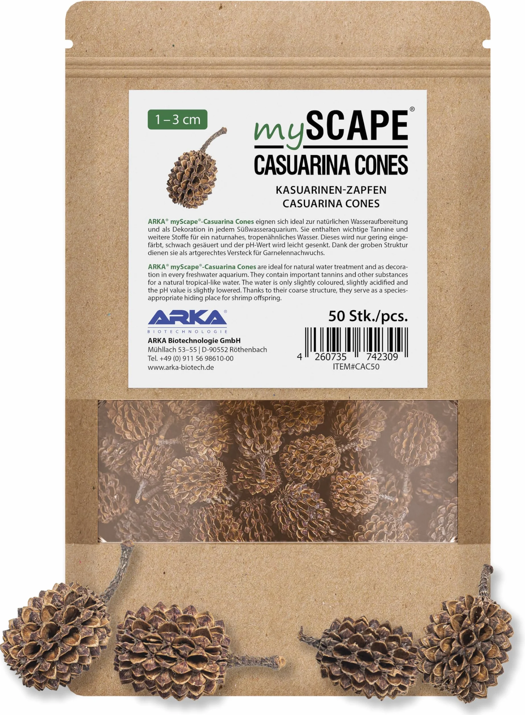 ARKA mySCAPE-Casuarina Cones 50 pièces Conditionneur d'eau Naturel Aquariums d'eau Douce Crevettes
