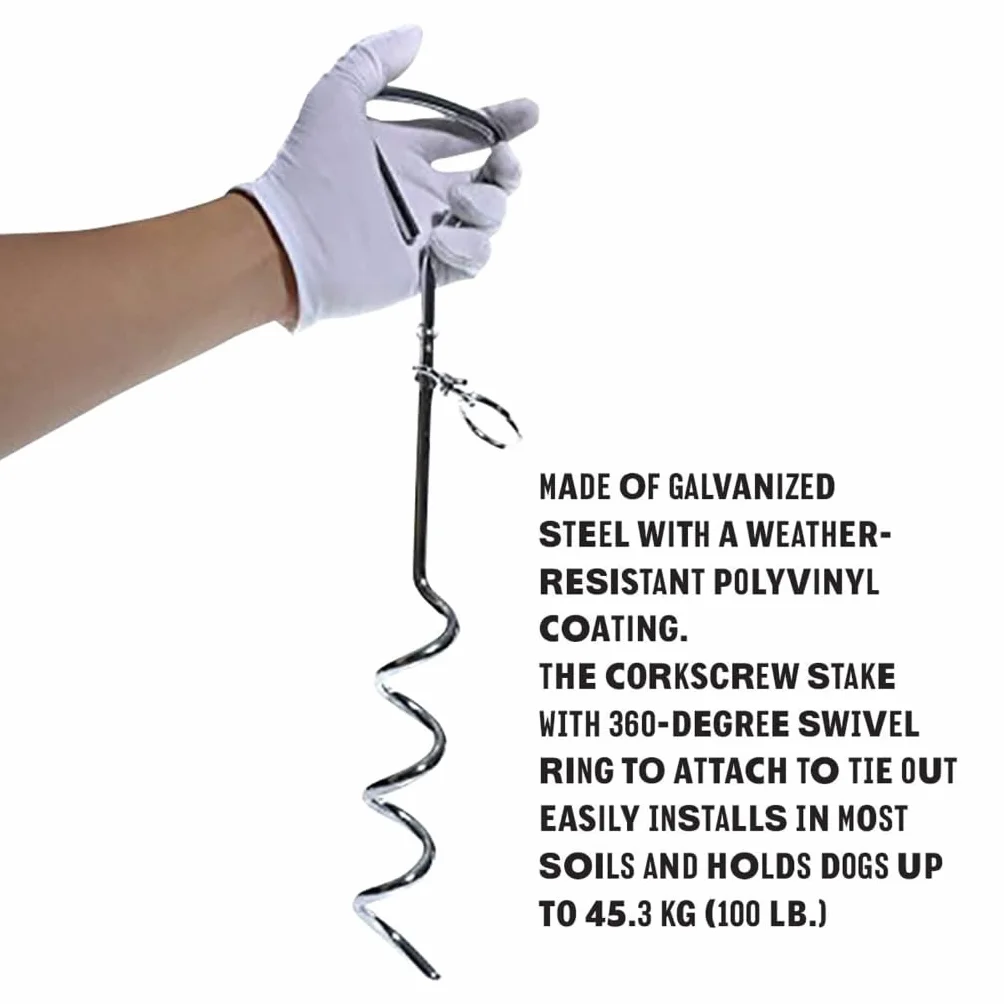 Ensemble de câble et piquet pour chiens de petite et grande taille de 2,9/5,9/10 m sans enchevêtrement pour la cour à l'extérieur