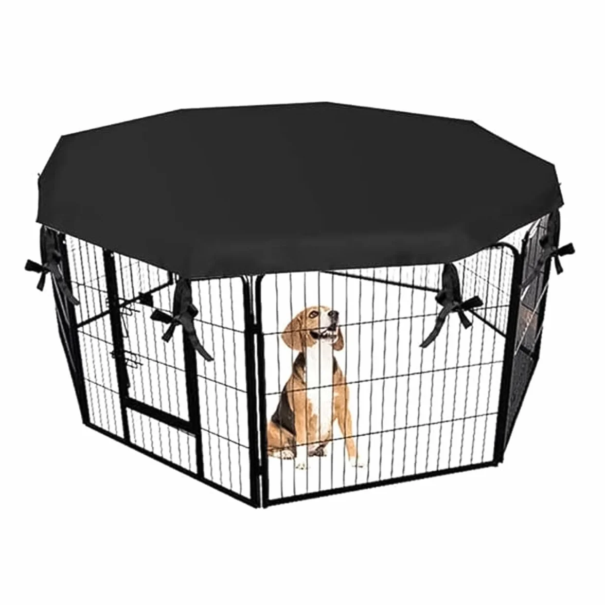 Housse de Parc pour Chien 8 Panneaux Pare-Soleil 66 cm Pliable Intérieur Extérieur