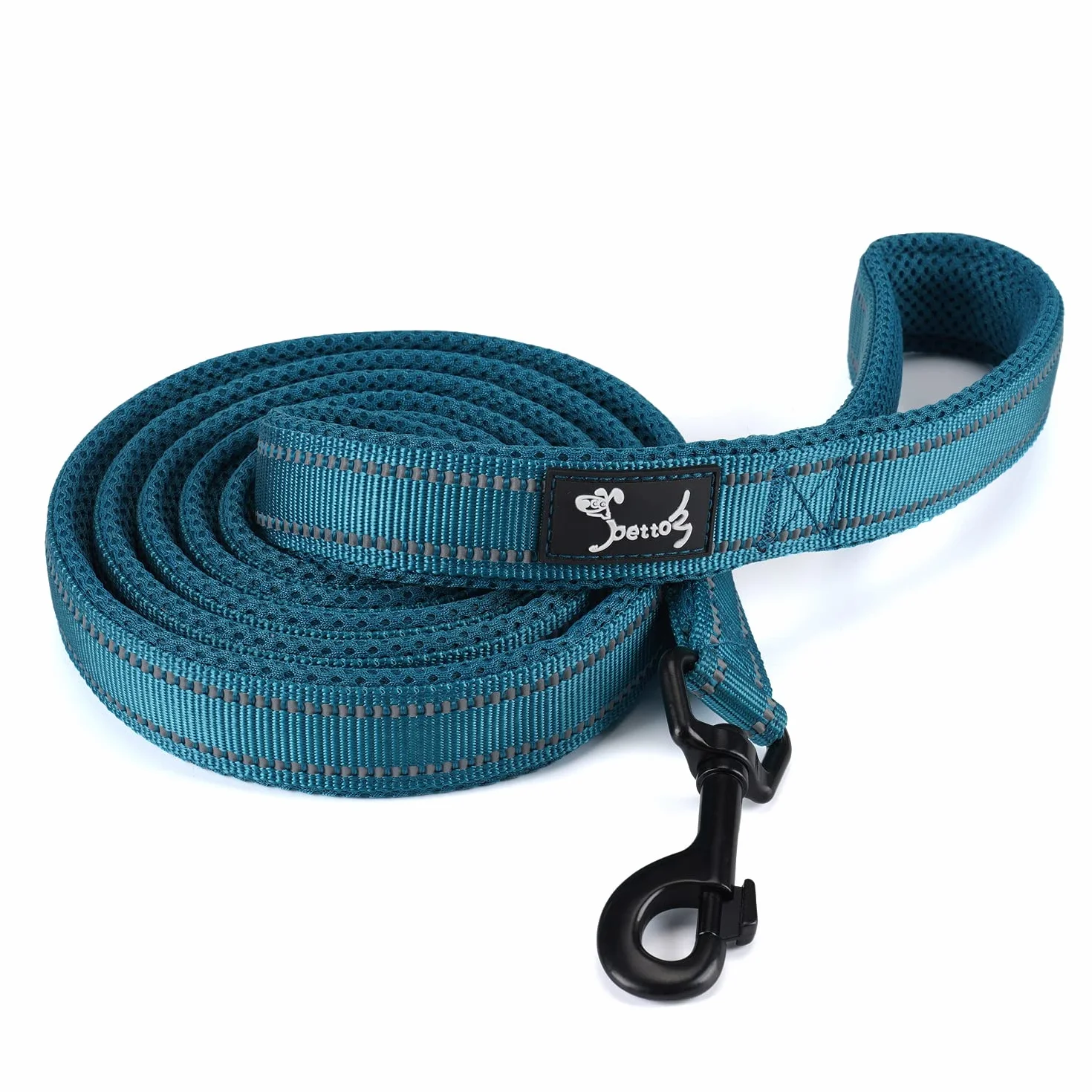 PETTOM Laisse pour Chien Dressage Grand Moyen Petit Poignée Rembourrée Réfléchissant Bleu 2m