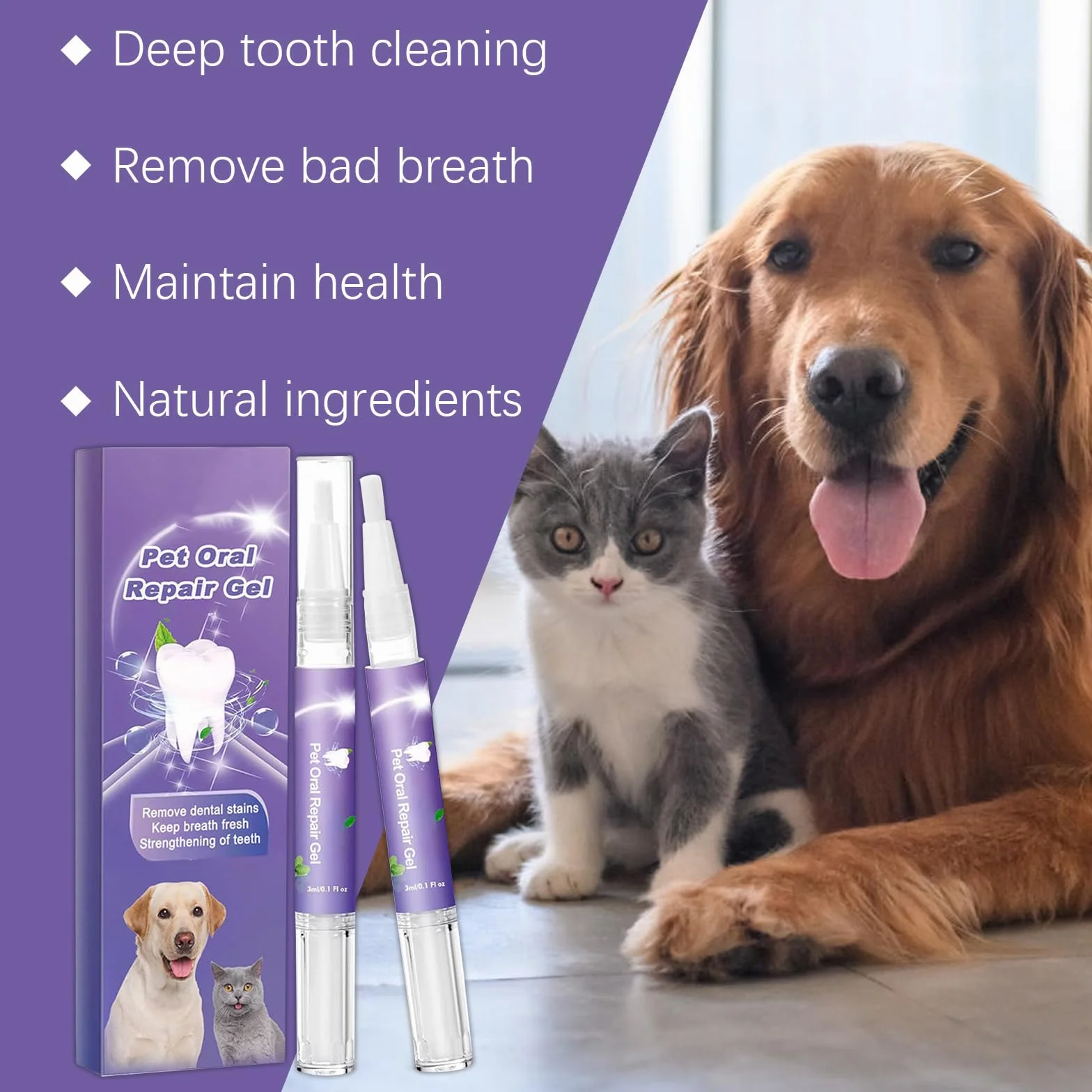 Gel De Réparation Buccale pour Animaux De Compagnie Rafraîchisseur D'haleine Chien Chat