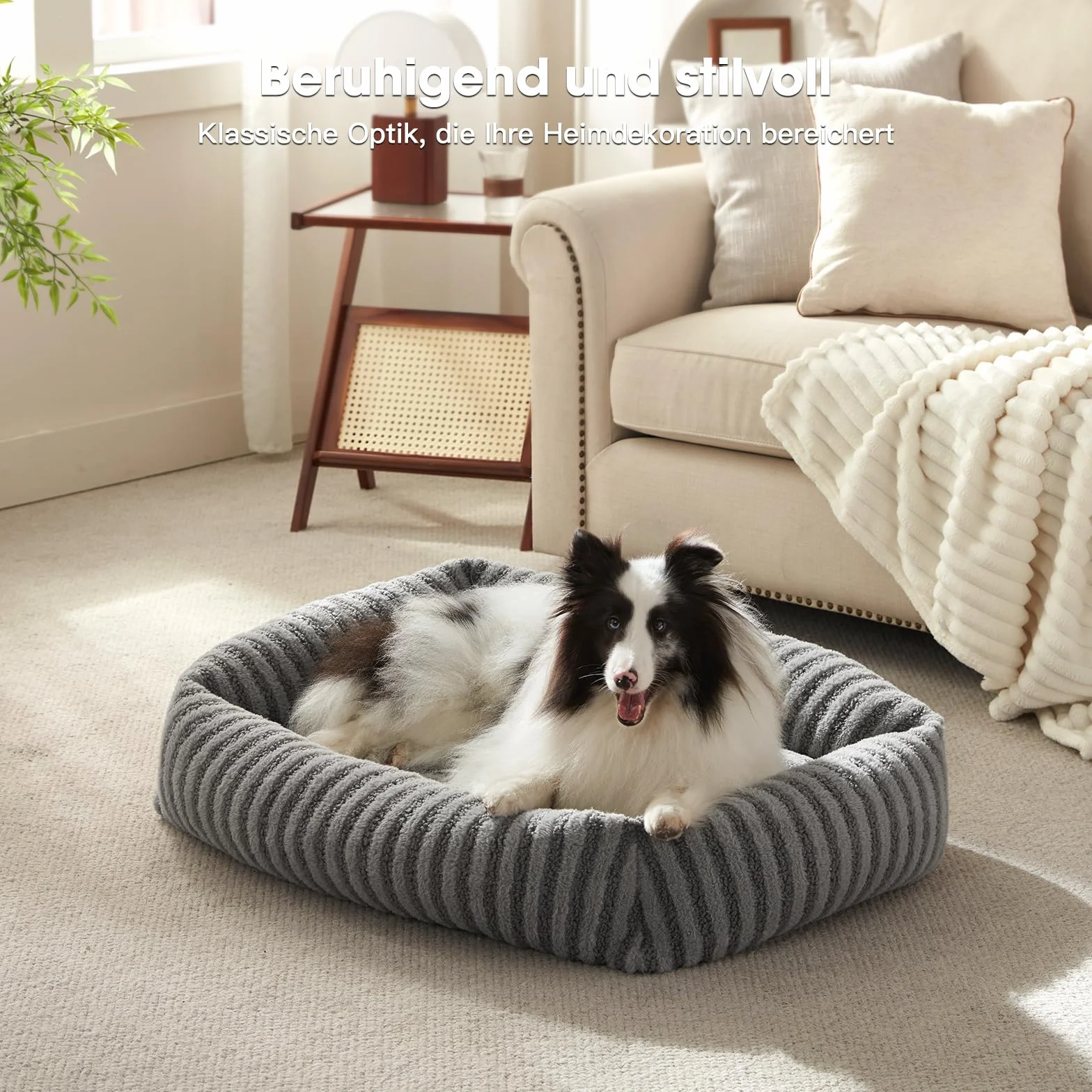 Panier pour Chien Lavable Déhoussable Imperméable 51 x 48 x 15 cm
