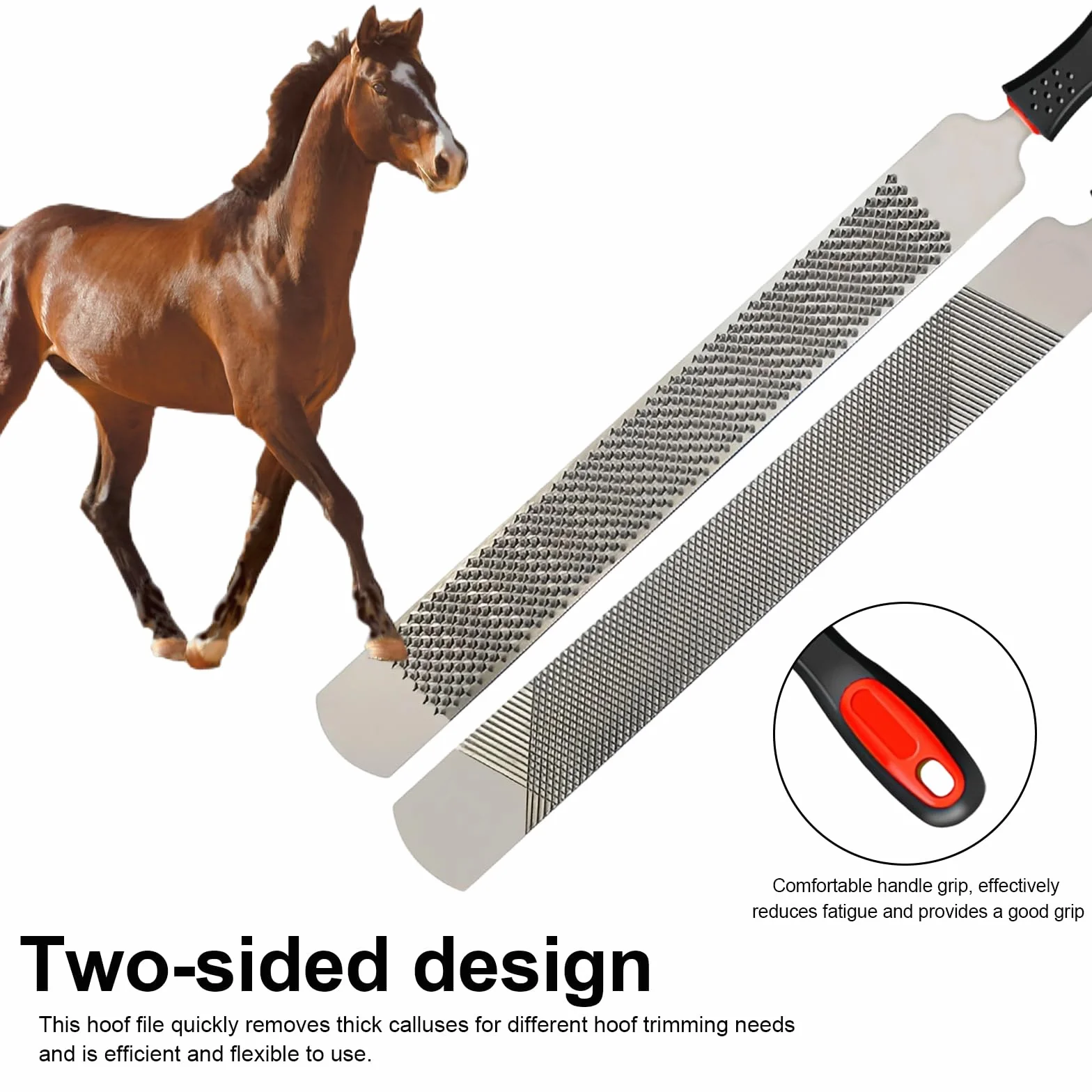 Couteau à Sabot à Double, Acier en Carbone Sabots Outil de Coupe, Lime à Sabot Double Face, avec des Poignées, pour Les Soins des Sabots pour Les Chevaux, Les Moutons et Les Bovins