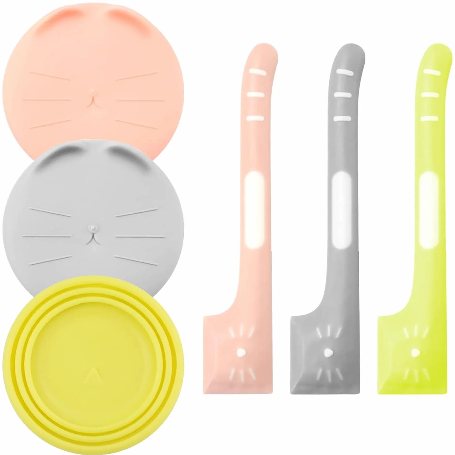 Paquet de 6 Couvercle Silicone de Conserve Cuillères à Nourriture pour Chats pour le Stockage des Aliments Humides