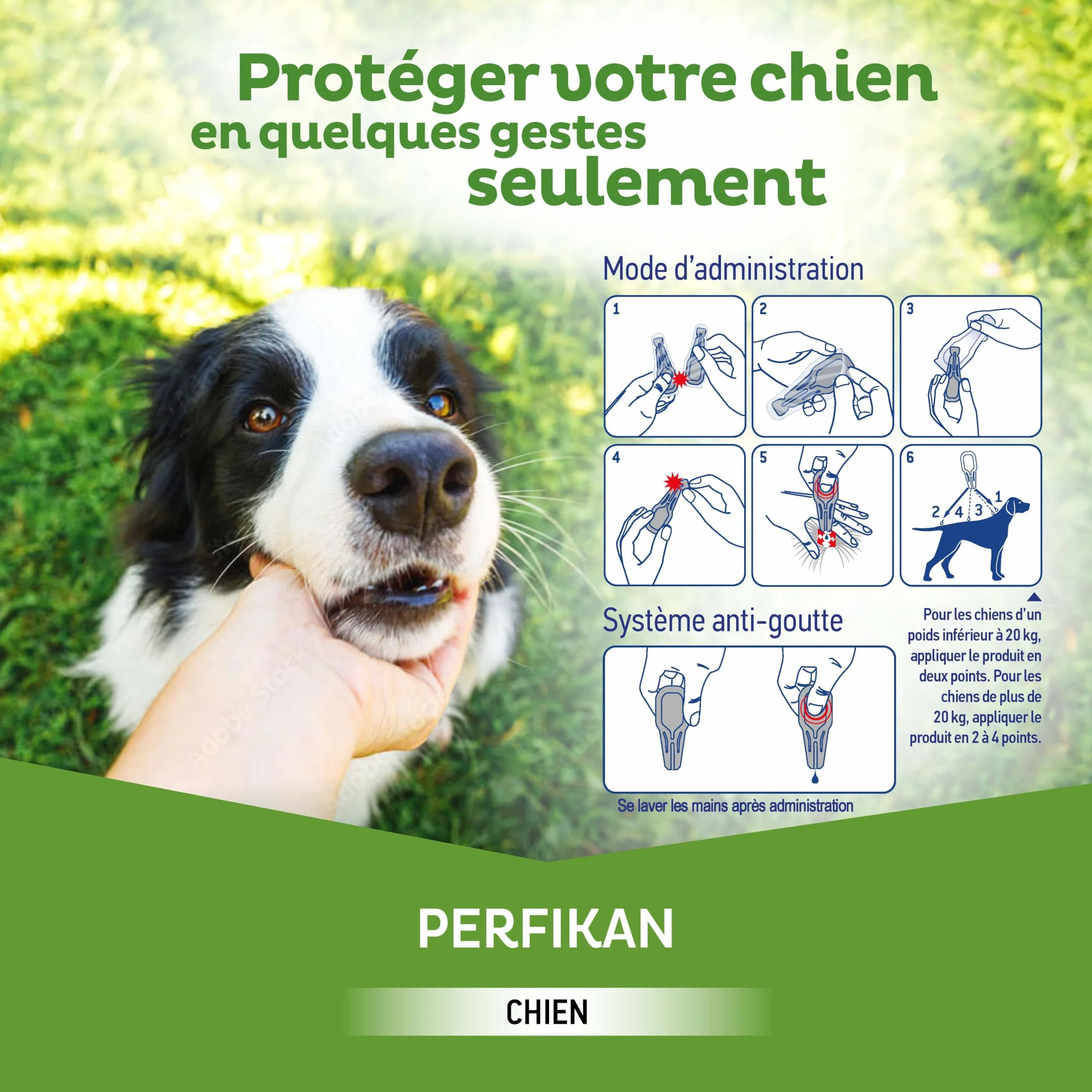 Clément Thékan Perfikan Grands Chiens (20–40 kg) 268 mg/2400 MG Anti-Puces Spot on 4 pipettes