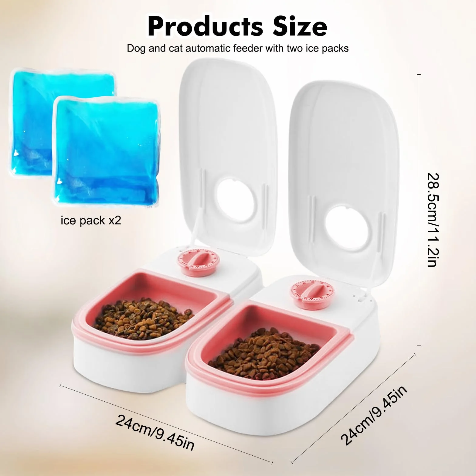 Distributeur automatique de nourriture humide pour chat 2 repas minuterie 48 heures 700 ml pour chats et petits chiens nourriture humide et sèche