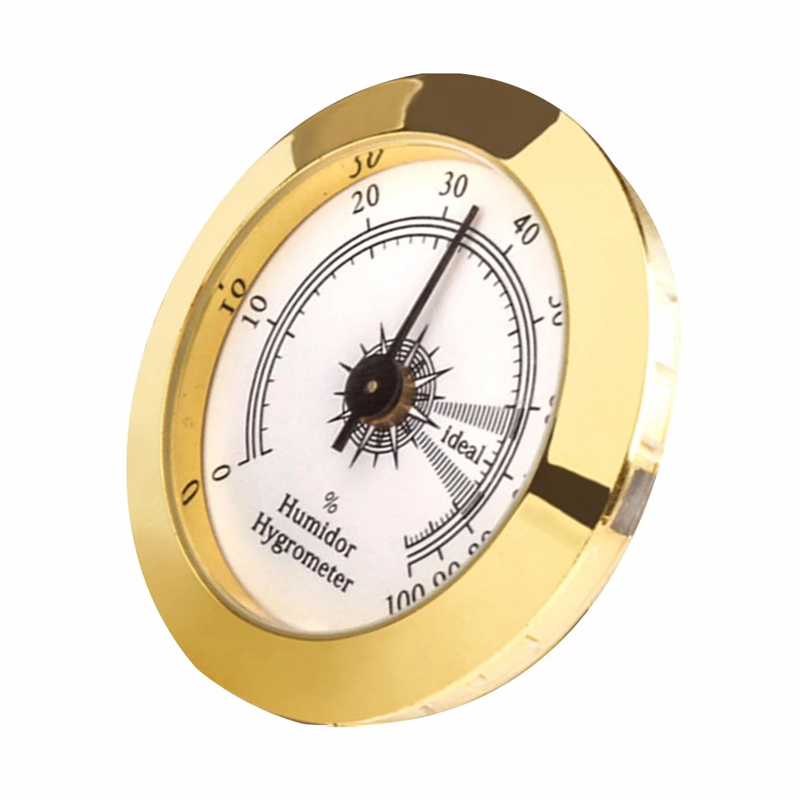 Humidor Hygromètre rond,Hygromètre rond doré pour cave à cigares | Cigares testeur d'humidité combinaison mécanique de haute précision pour caves à cigares guitare violon boîte à cigares