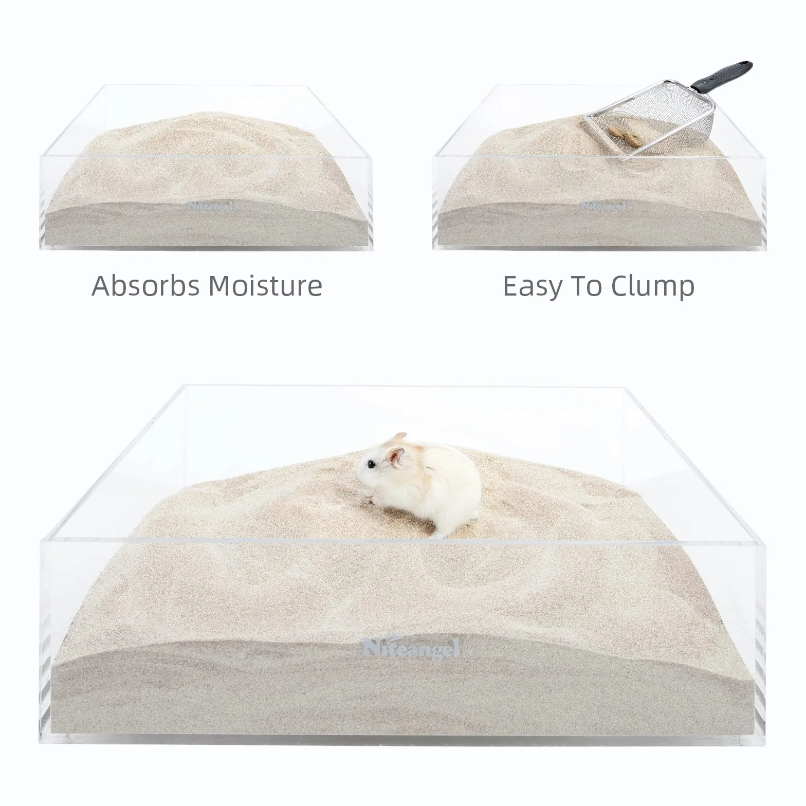 Niteangel Sable de bain désertique sans poussière pour hamsters 1kg