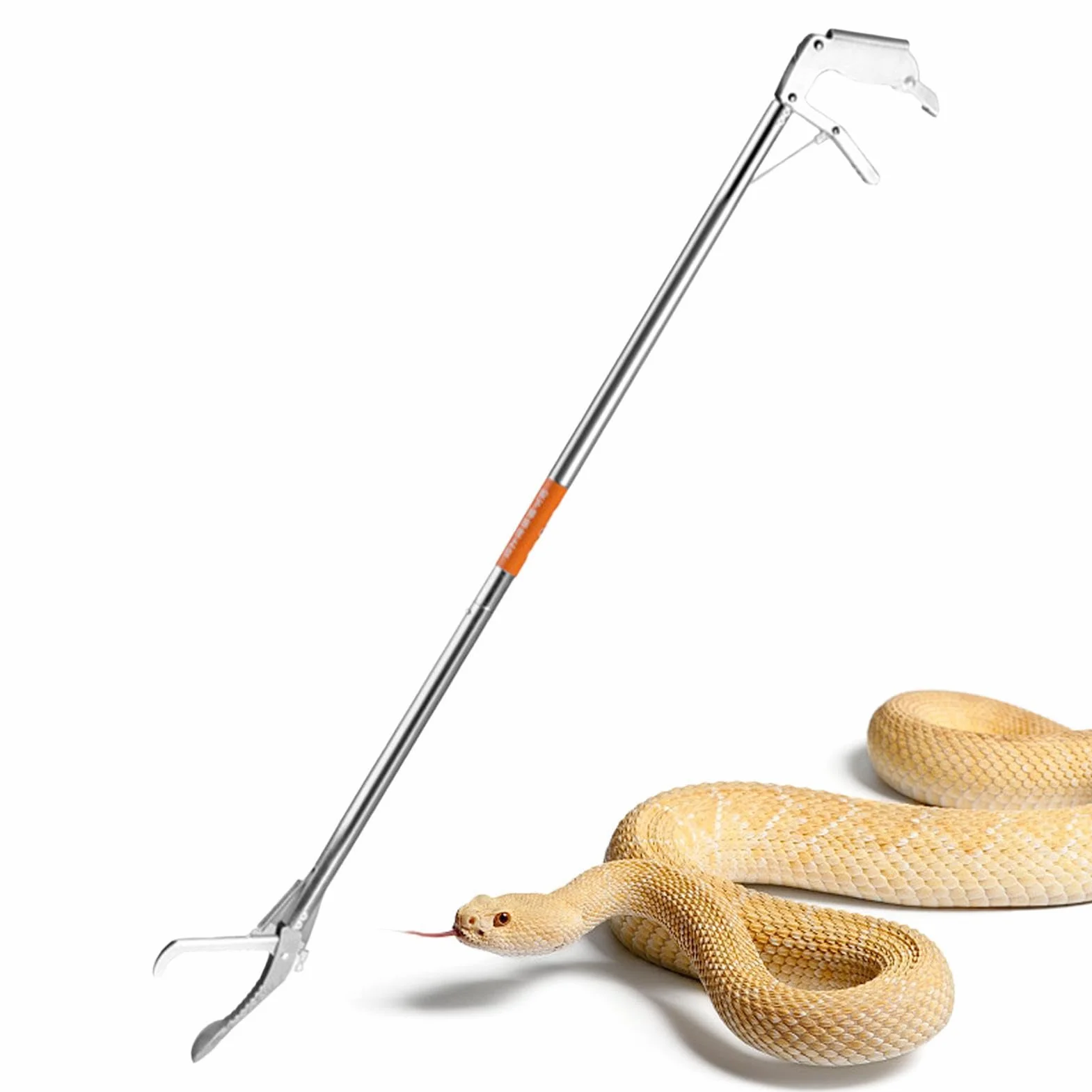 Pince à serpent tige allongée pliable – Crochet serpent attrape-reptiles pour randonnée camping