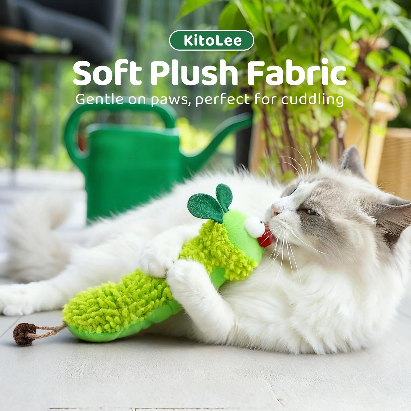 Jouet interactif en peluche pour chat herbe à chat résistant aux morsures chenille souris hérisson