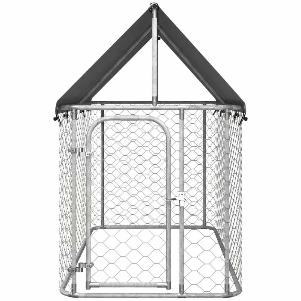 Chenil d'extérieur pour Chien en Métal avec Toit 200x100x150 cm
