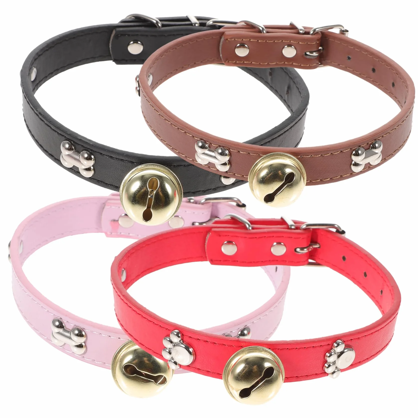 4pièces Collier Réglable pour Animaux avec Cloche Lot de Colliers Colorés pour Moutons Chèvres Et Veaux Accessoires De Bétail Adorables Et Pratiques