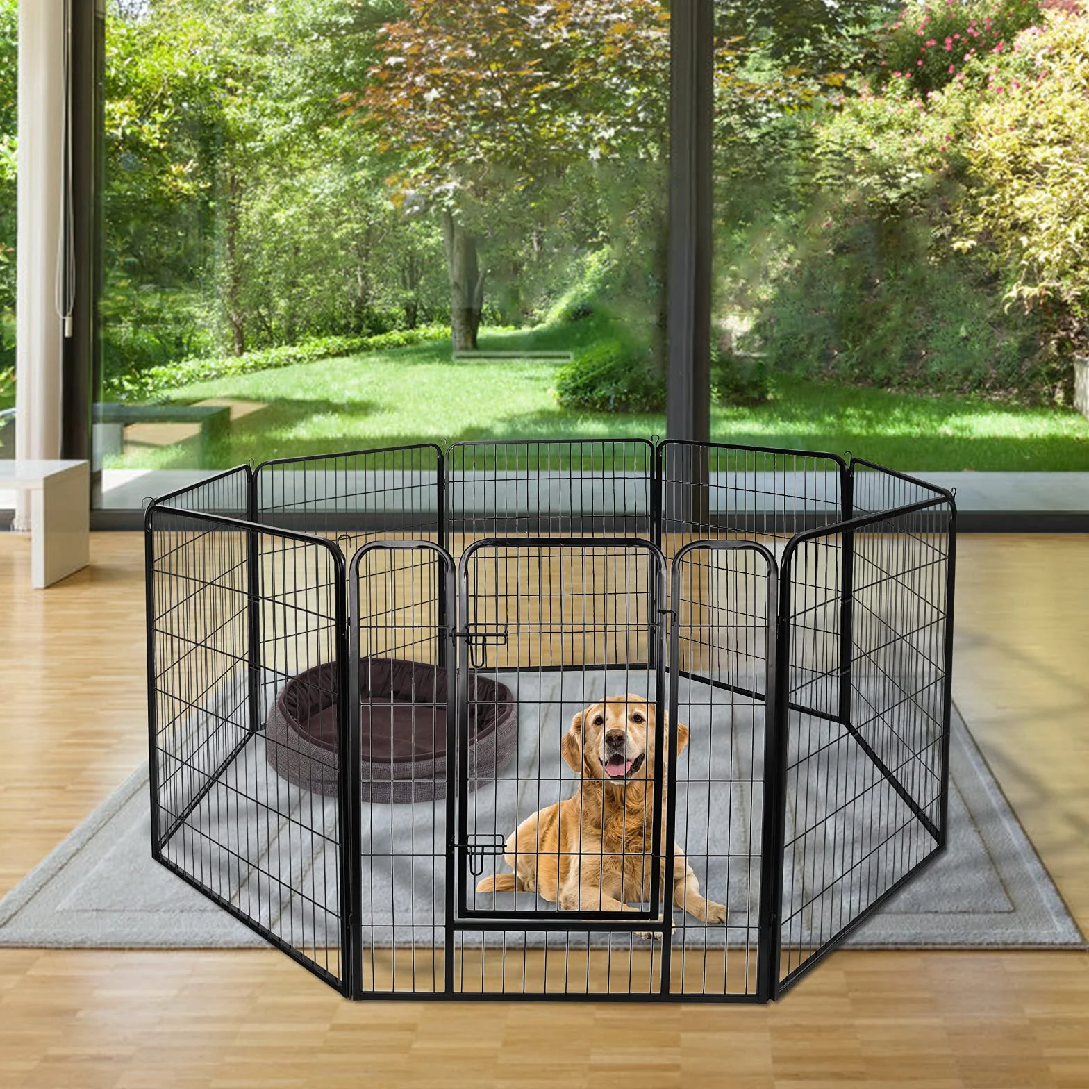YUENFONG Enclos pour Chiots 80cm Hauteur XL 528x65x80cm avec Porte