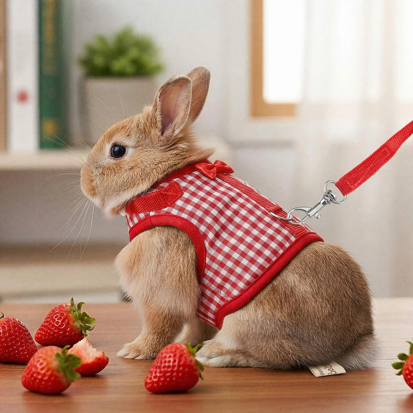 Harnais rouge pour chat avec laisse réglable 140 cm - Harnais pour cochon d'Inde, lapin, petit chien