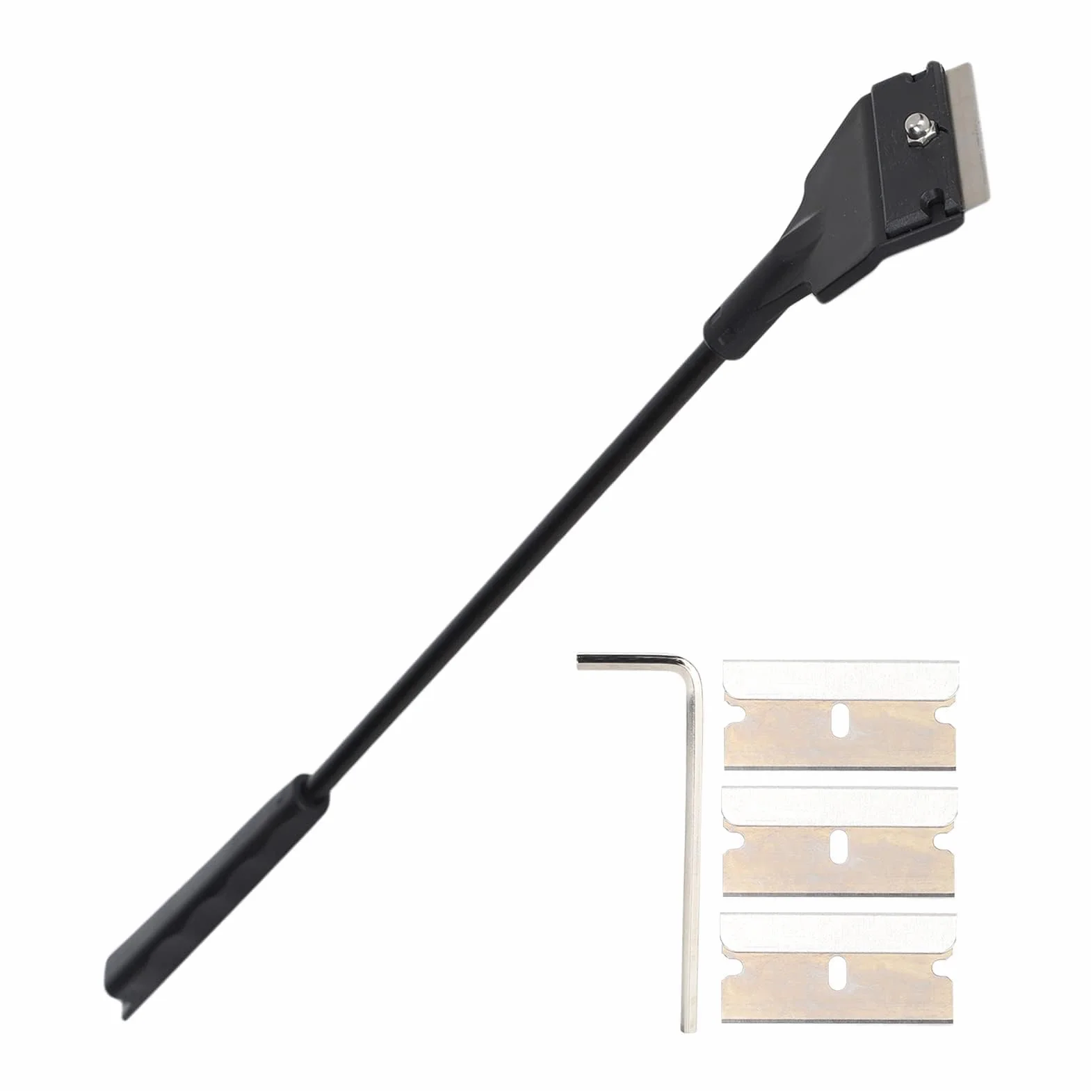 Grattoir à Algues pour Aquarium avec Manche Long, Nettoyeur de Verre avec Lames Remplaçables