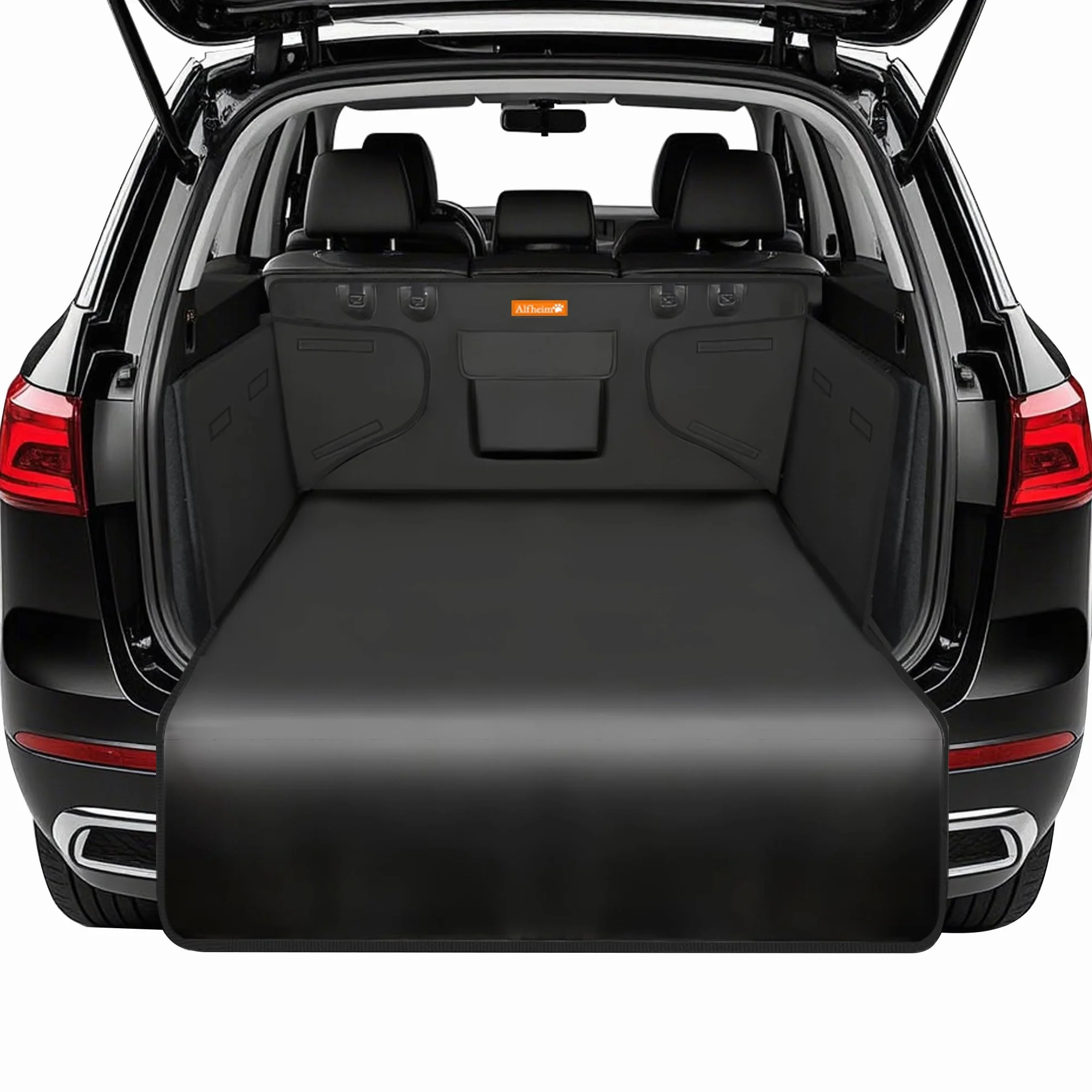 Alfheim Housse Protection Coffre Voiture Couverture Dossier Siège Chien Tapis Voyage Imperméable Antidérapant Universel Camion Voiture SUV Noir