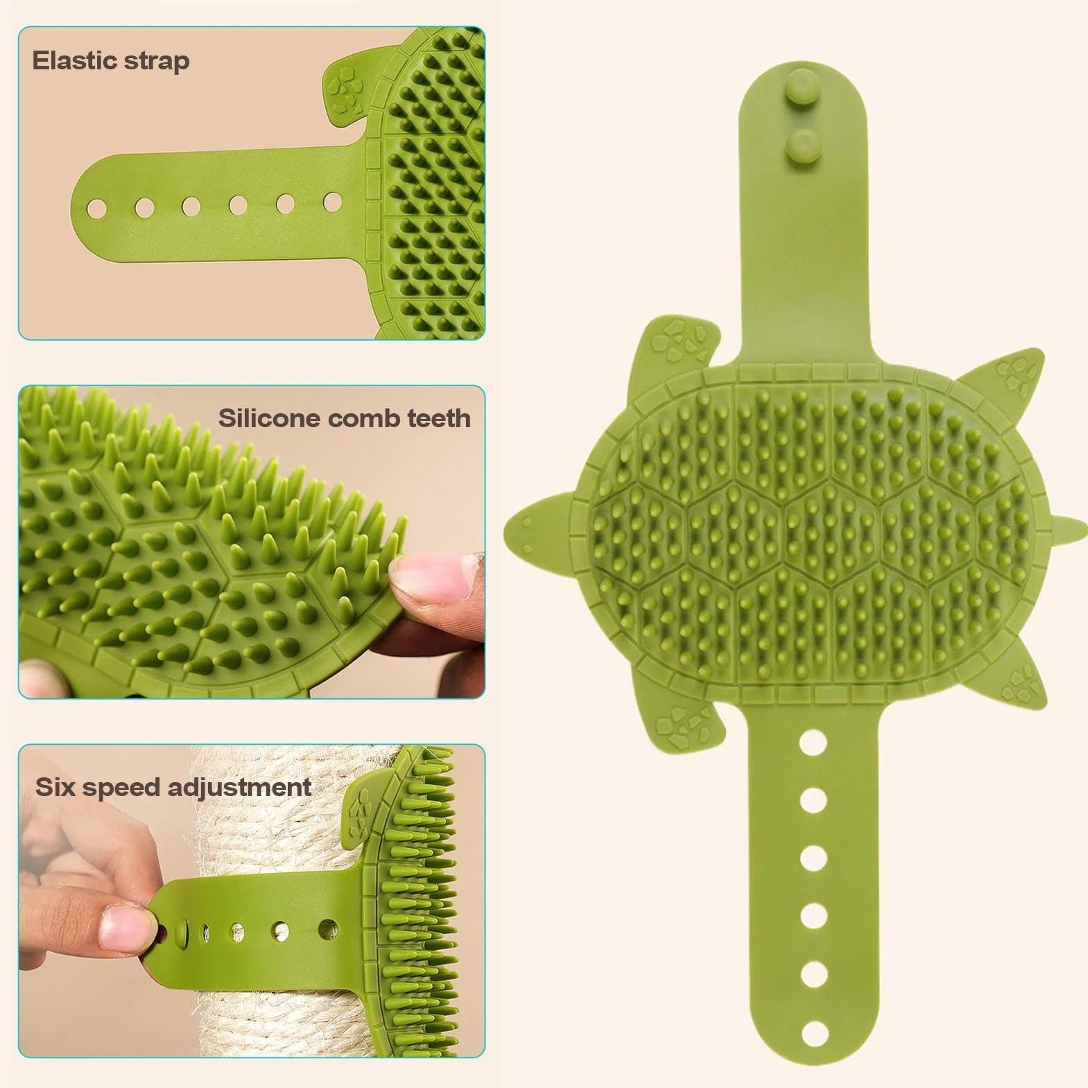Toilettage Autonome pour Chat, Coin de Frottement - 203 Dents Imperméable Tondeuse Sangle Silicone Outil Massage