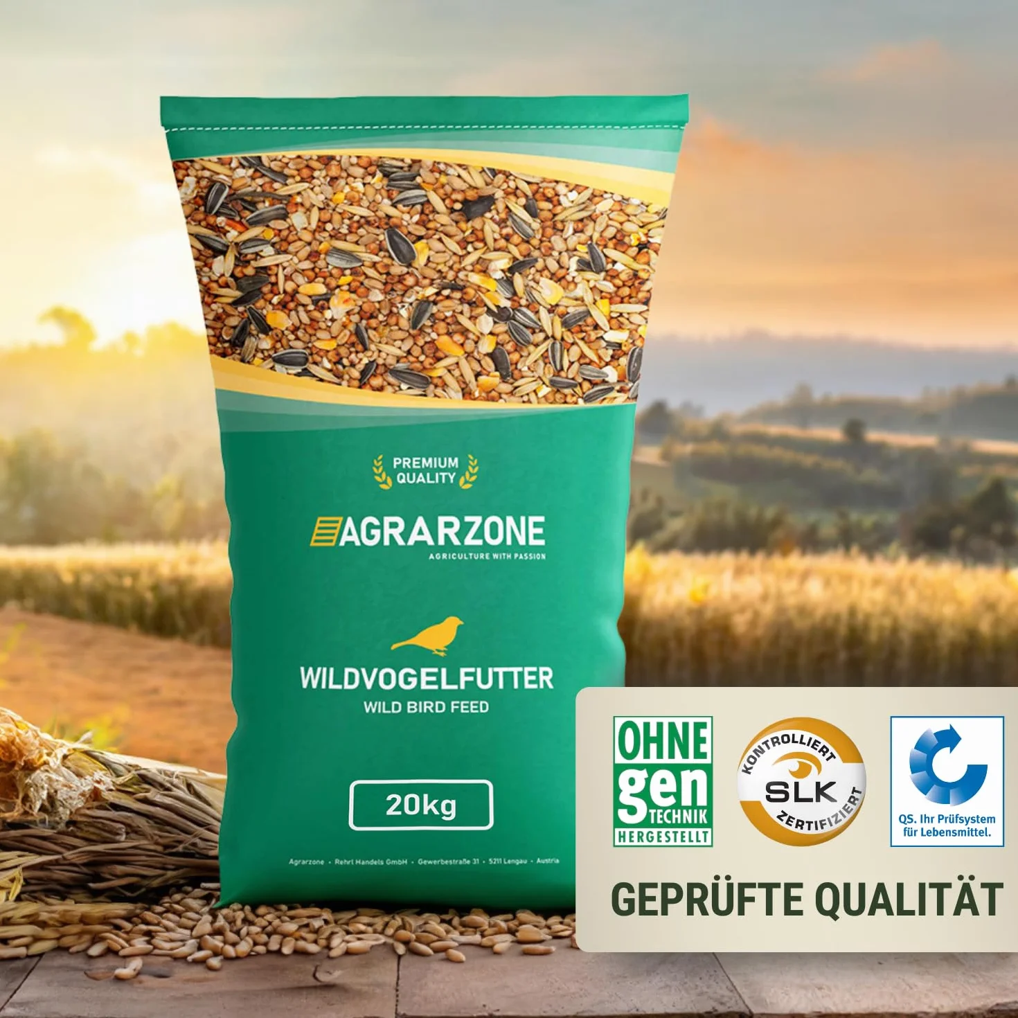 Nourriture pour Oiseaux Sauvages 20 kg - Mélange de Graines de Tournesol sans Poussière
