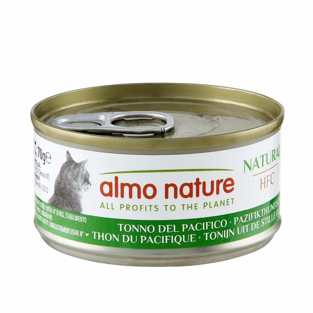 Almo Nature HFC Natural Nourriture Humide pour Chat Adulte Thon du Pacifique 70 g x 24 Boîtes