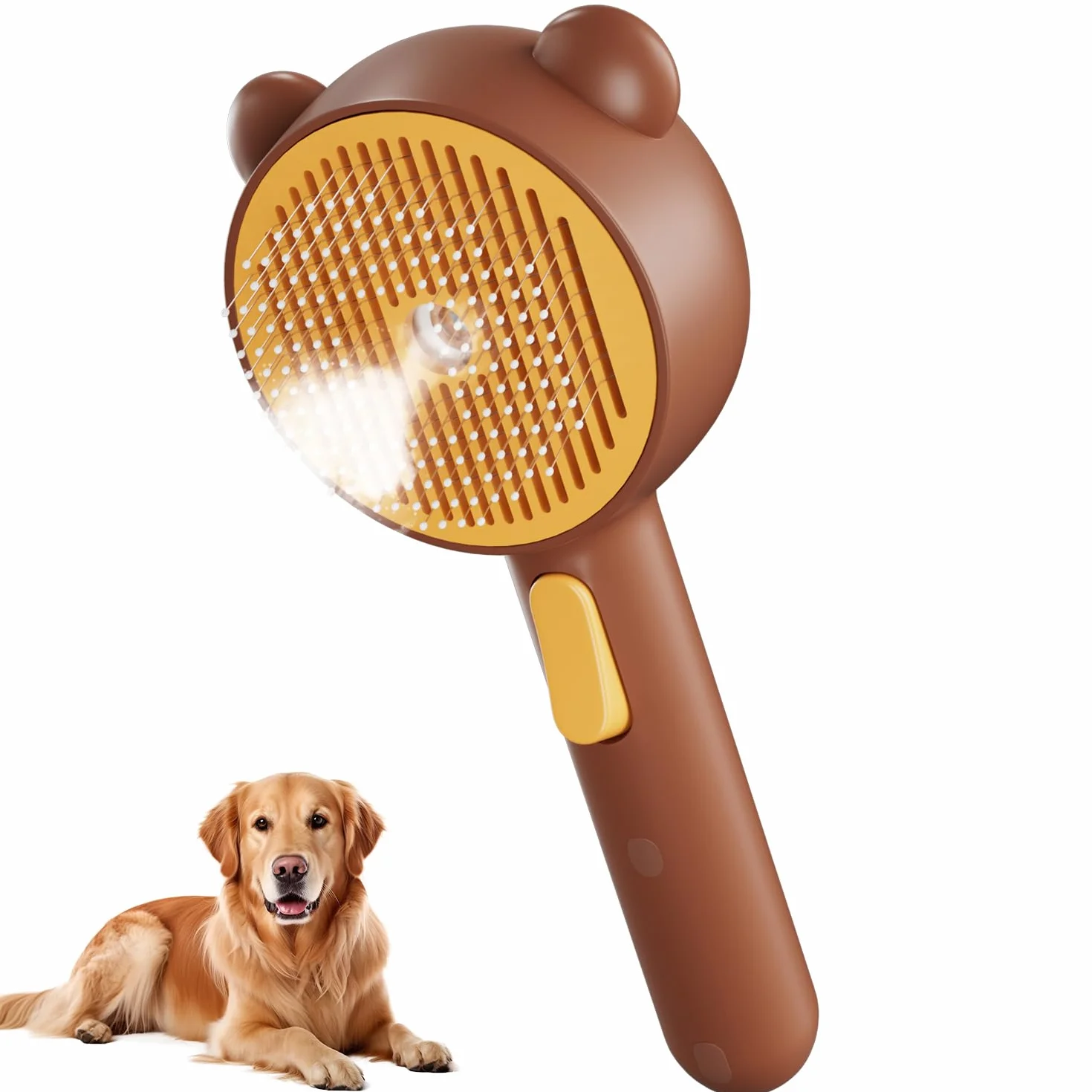 Brosse Chien Chat à Vapeur 3 en 1 Peigne de Massage Rechargeable avec Réservoir d'Eau
