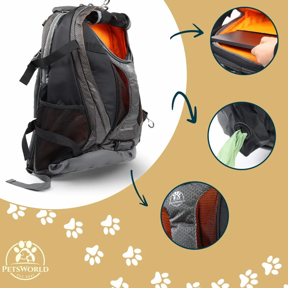 Sac à dos pour chien 10 kg transport petit chien Terrier Carlin teckel distributeur sacs déjections seau eau compartiment ordinateur portable