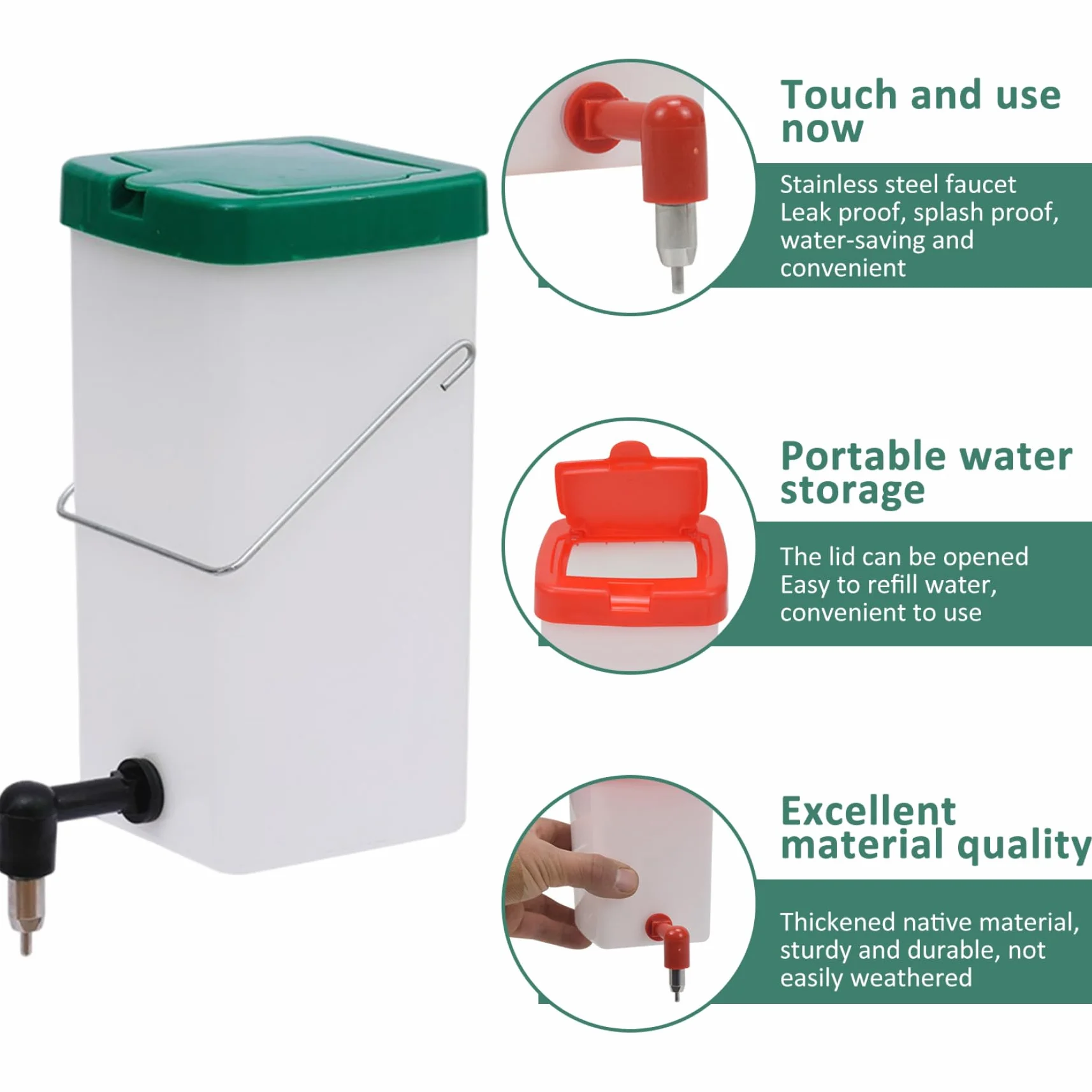 Bouteille d'eau de Lapin 1l Acier Inoxydable Mamelon pour Petit Animal