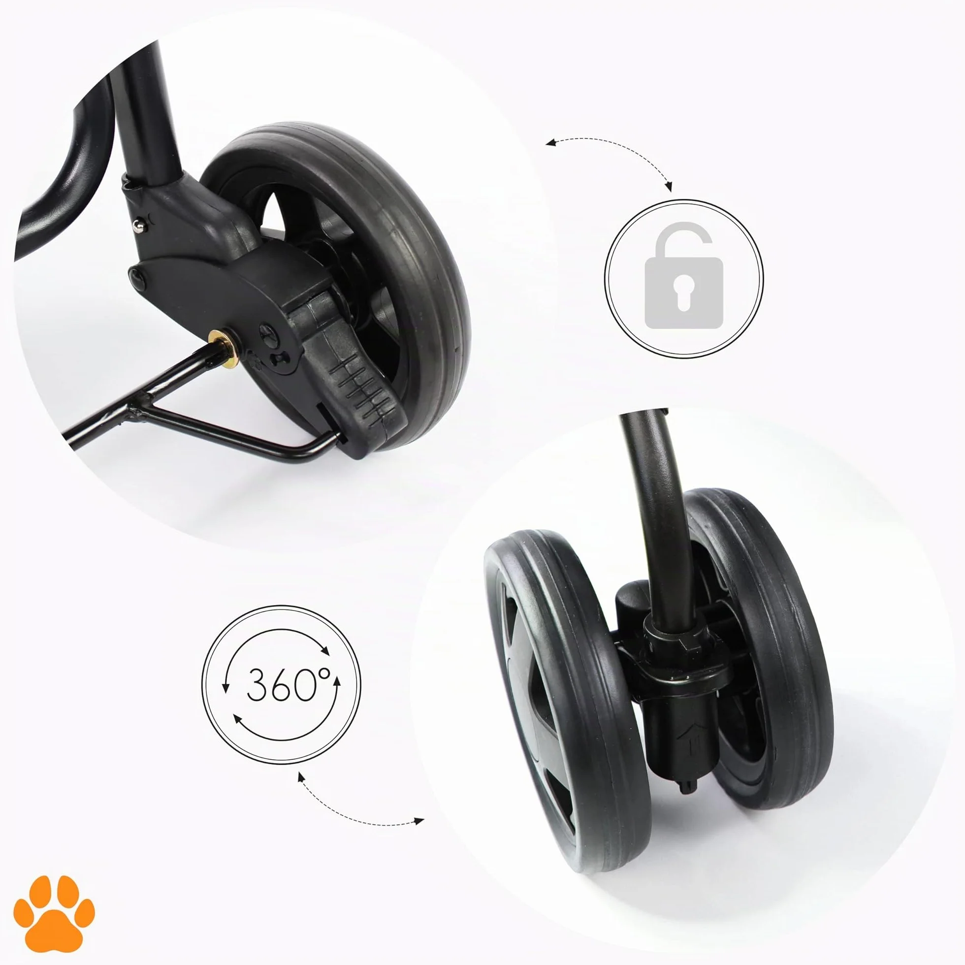Coco 2IN1 - Poussette 2 en 1 pour Animaux de Compagnie | 15 kg | Poussette Chien avec Panier pour Courses ou Accessoires | Pliable sur Roulettes Flexibles et Maniables pour un Confort Optimal