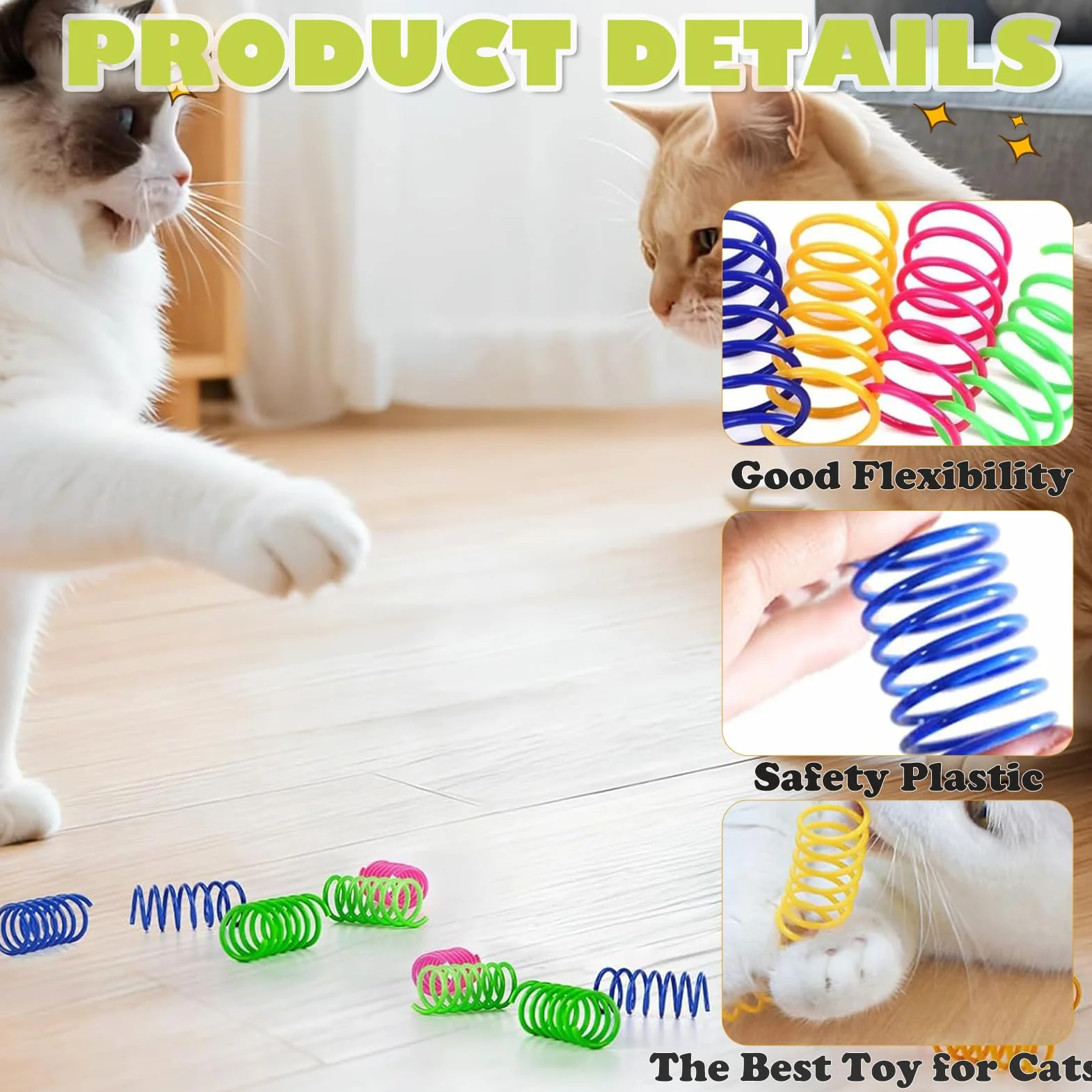 40 Pièces Ressorts en Spirale Chat Jouets Interactif Jouet à Spirale Pliable Plastique Cadeau Animaux Sautant