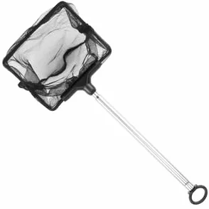 Épuisette Aquarium Télescopique 10cm Filet 16-40cm Poignée Extensible Maille pour Bassins Réservoir Poissons