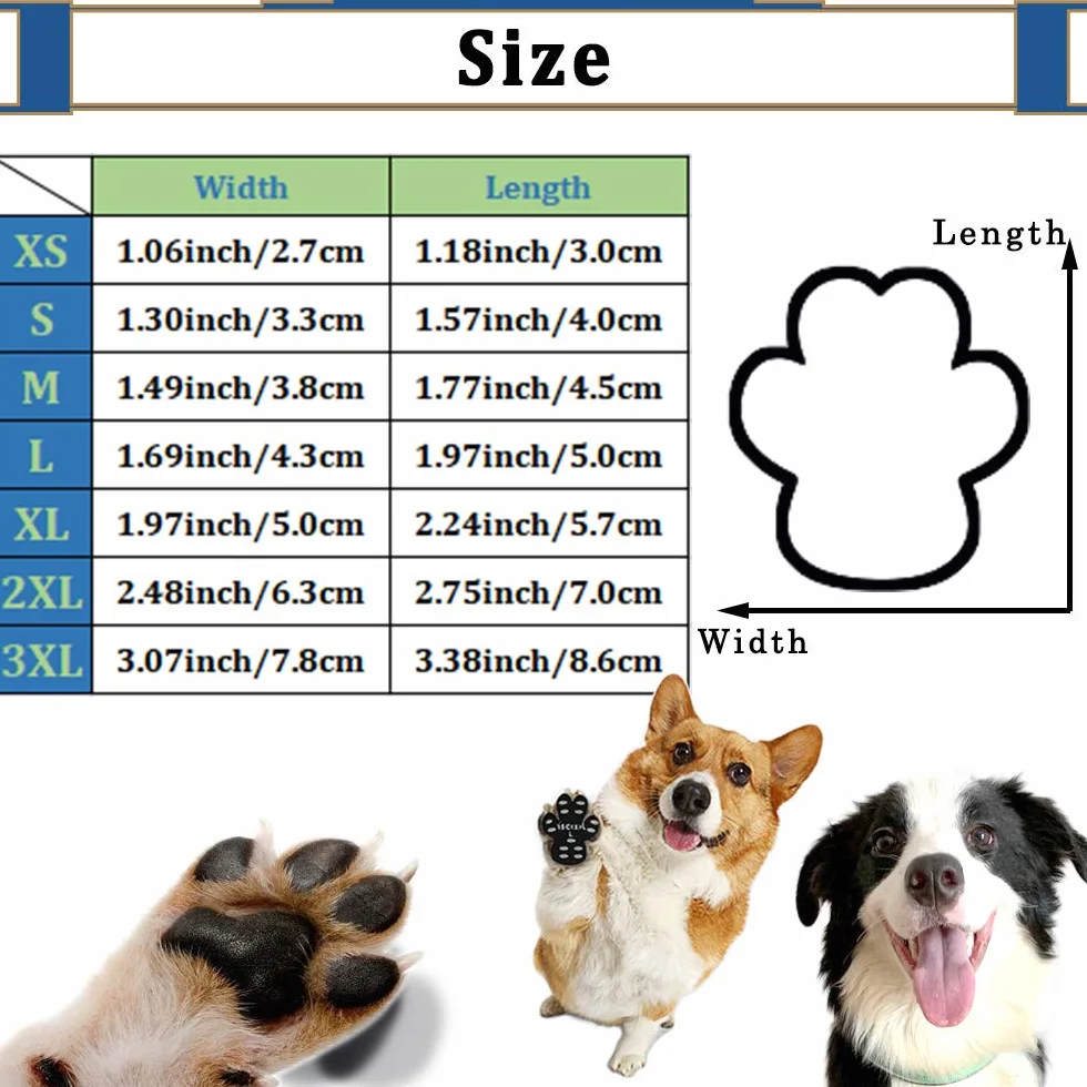 Lot de 8 patins adhésifs pour pattes de chien – Protection animal de compagnie pour activités de plein air
