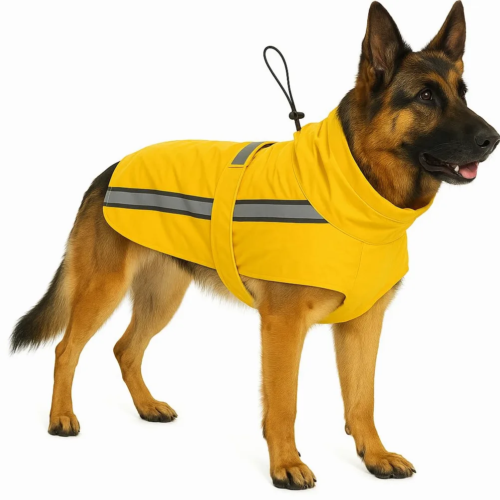 imperméable Chien - Ciro Jaune - Taille A:80cm B:69cm C:89-98cm - Polyester - Bandes réfléchissantes