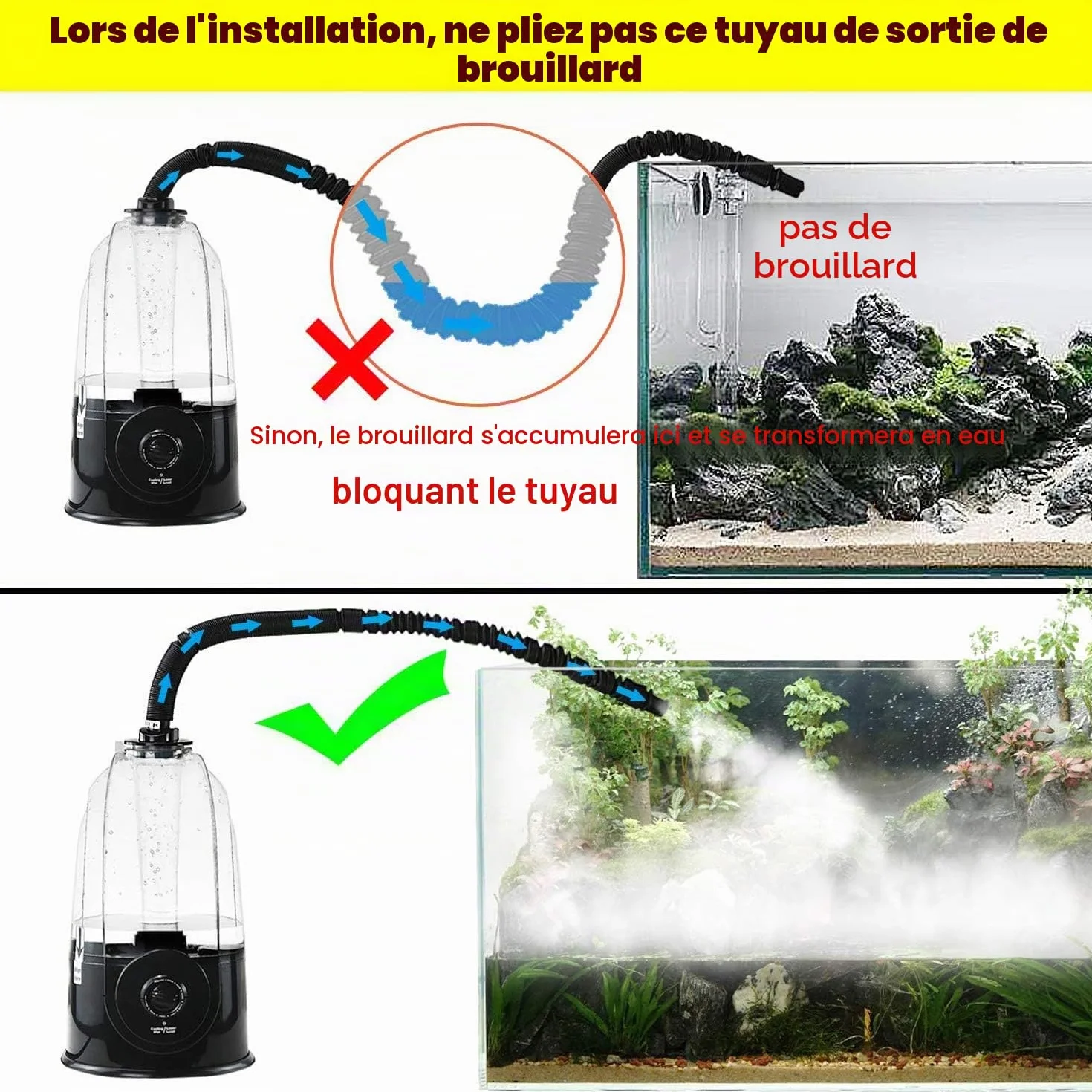 Coospider Reptile Fogger Humidificateur pour Terrarium 3L 380 L/h Machine à Fumée Mister