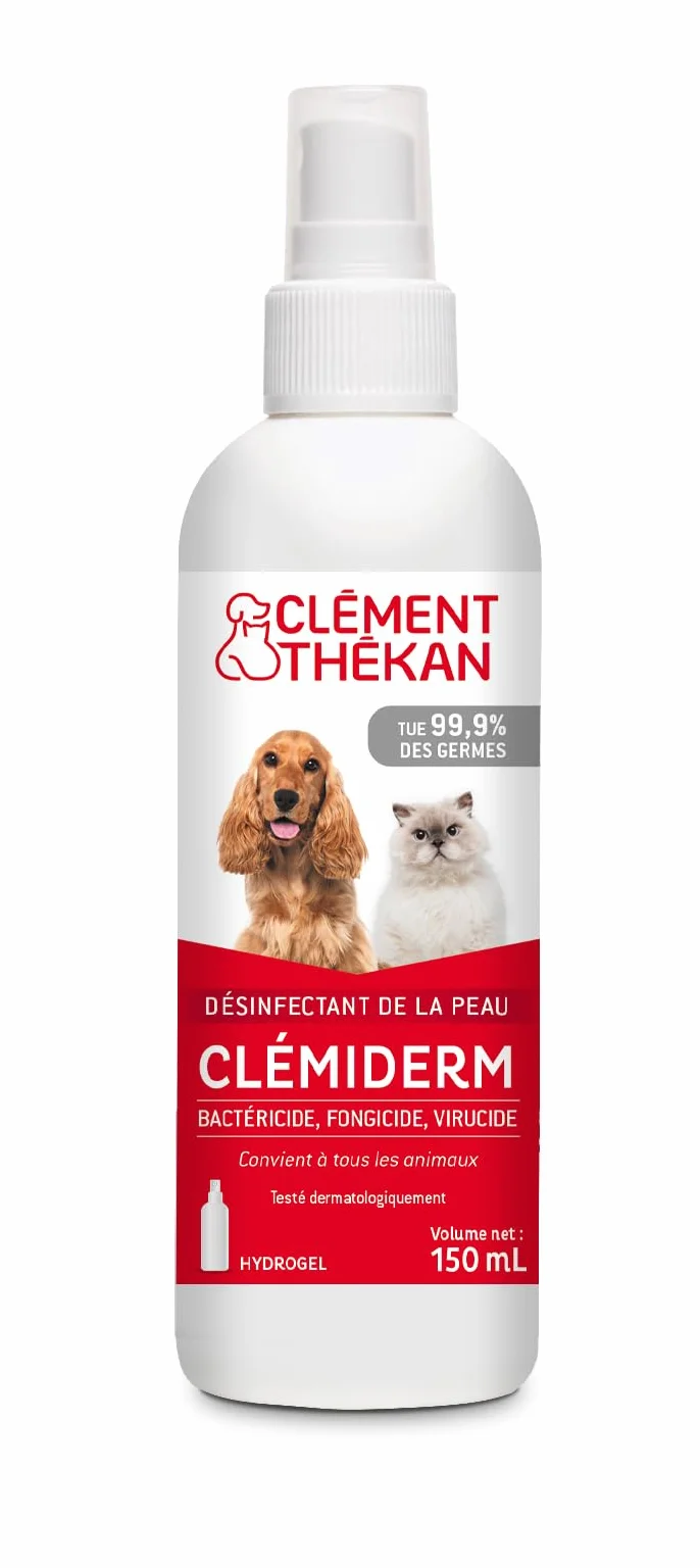 Clément Thékan Clémiderm Spray désinfectant Peau Chiens Chats 150 ML