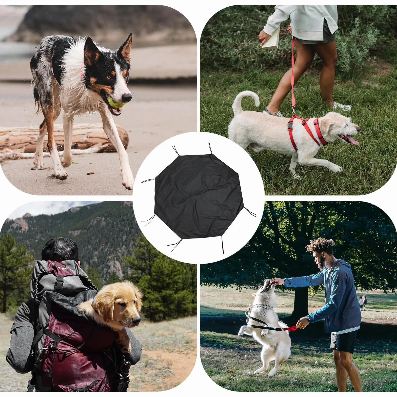 Housse en Tissu Oxford 210d Imperméable Anti-UV pour Parc à Chiens Extérieur