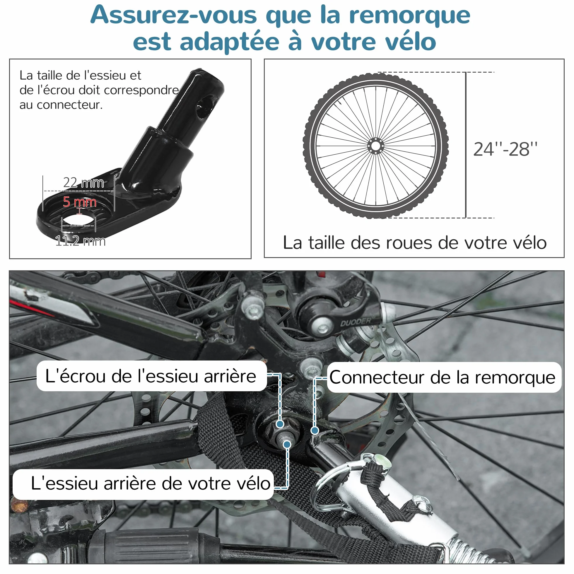PawHut Remorque à vélo pour Chien Convertible Jogger 2 en 1 avec Drapeau réflecteurs