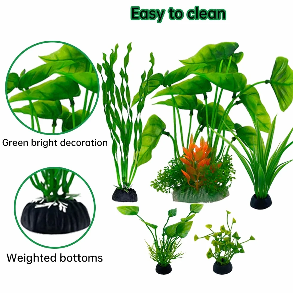 Plantes d'ornement pour Aquarium Vert Plastique 25pcs
