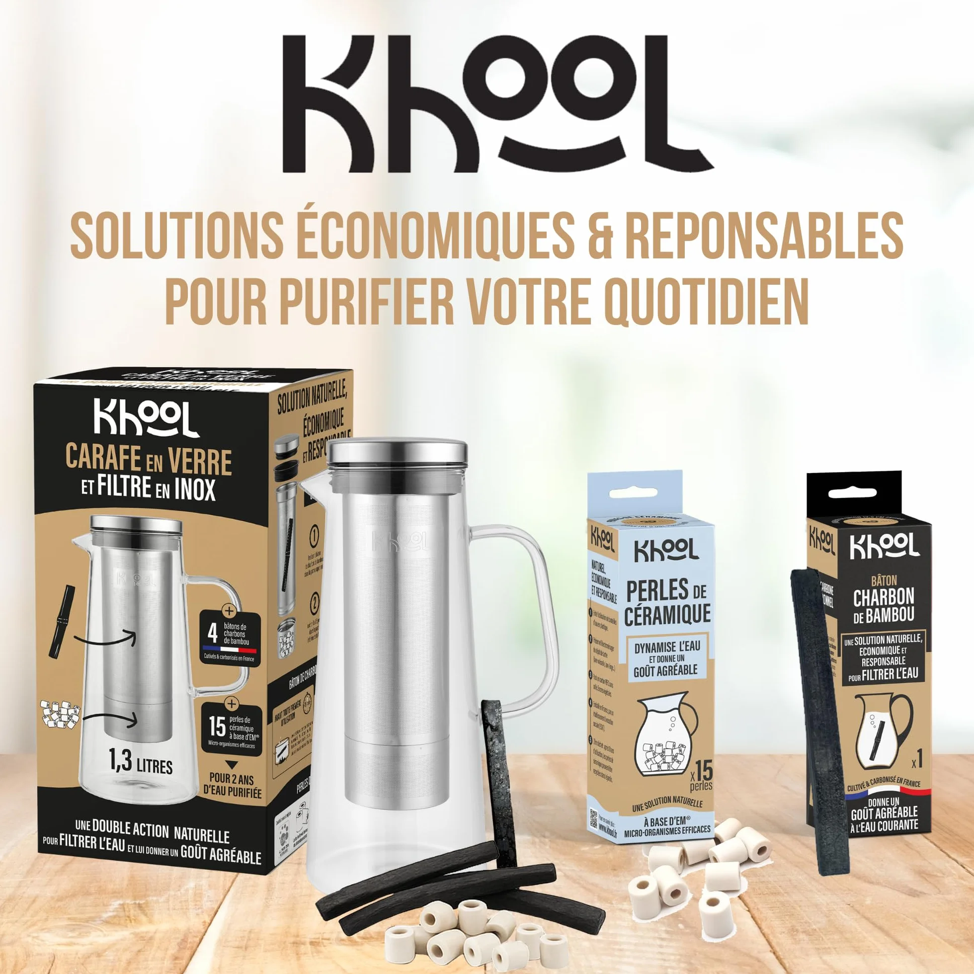 Charbon Actif Granulés 2,5L Charbon de Bambou Filtration Aquarium Air Haute Capacité Purification Eau Bassin Filtre Origine France