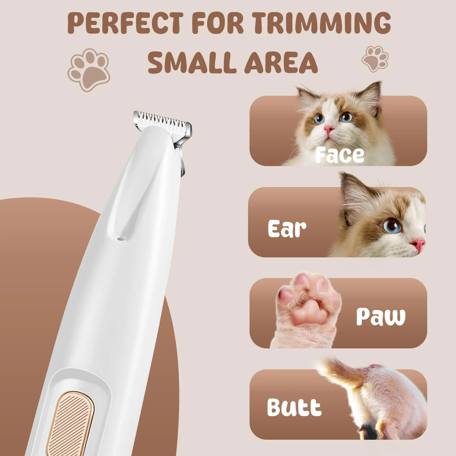 VicBou Tondeuse pour Chien et Chat Rechargeable USB Faible Bruit Électrique LED