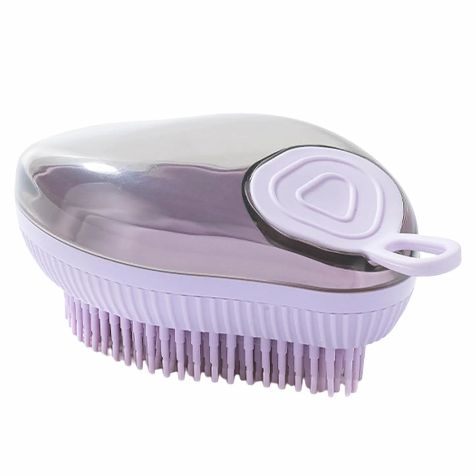 Brosse de Bain en Silicone pour Animaux de Compagnie avec Réservoir et Distributeur d'Eau et Shampoing