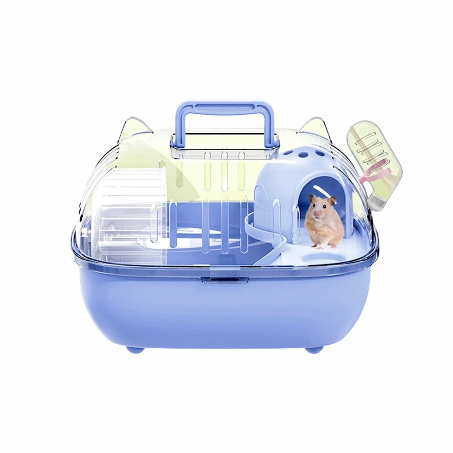 Cage de transport pour hamster avec housse transparente pour rongeurs lézards sorties courtes