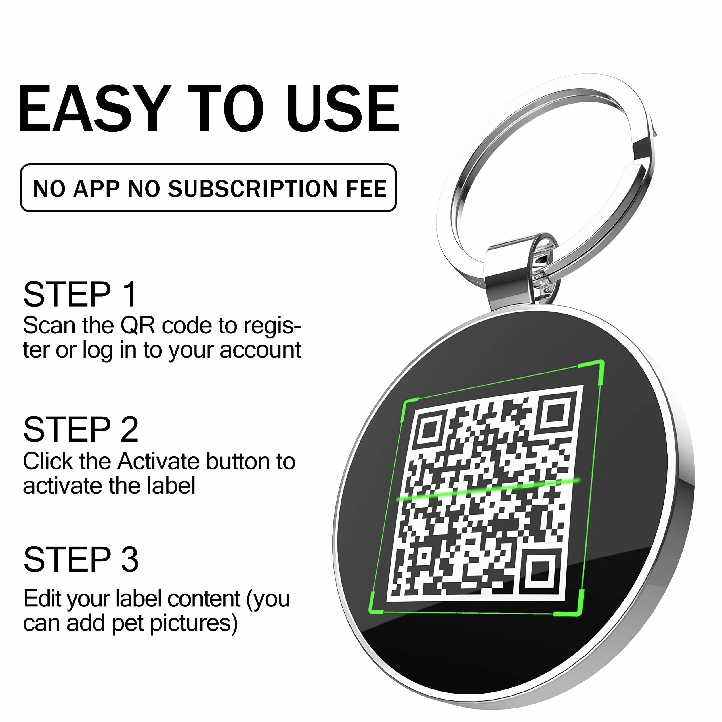 Medaille pour Chien Personnalisé avec Code QR,32mm 2 Faces pour Chat Chien Collier,plus Facile à Lire Que GravéE - En Ligne | Modifiable | Colourful(Tour)