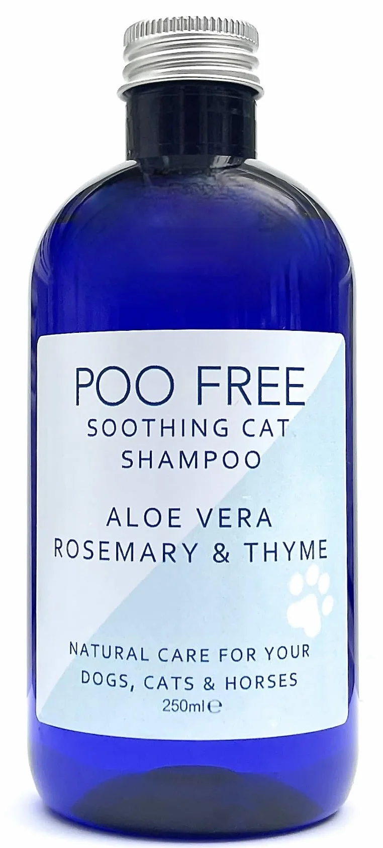 SHAMPOING APAISANT pour Chats 250ml Aloe Vera Thym Romarin sans Sulfates Parabènes Silicone