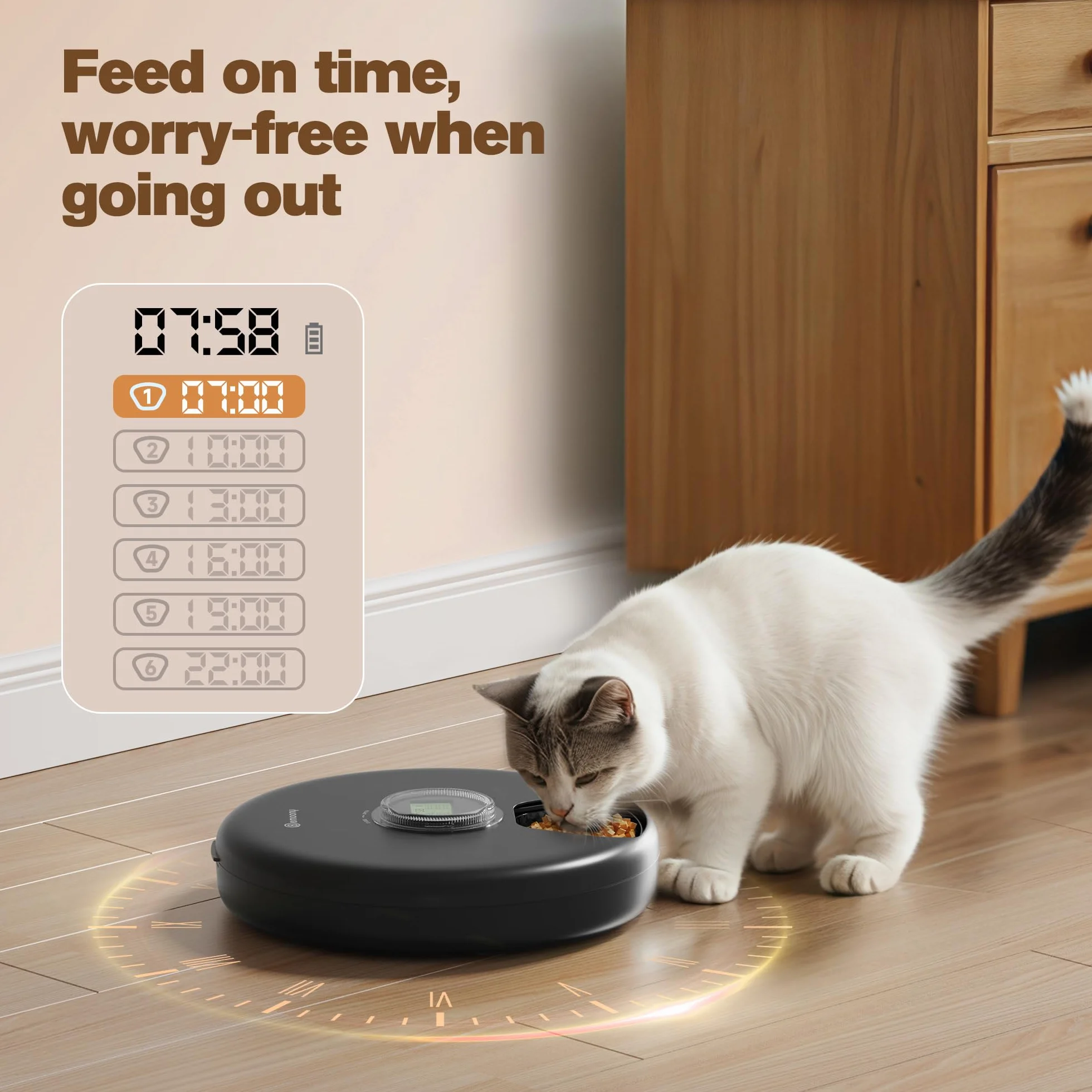 Distributeur Croquettes Chat Automatique Humide - Gamelle Chien sans Fil Programmable - 3 Piles AA - Réfrigération