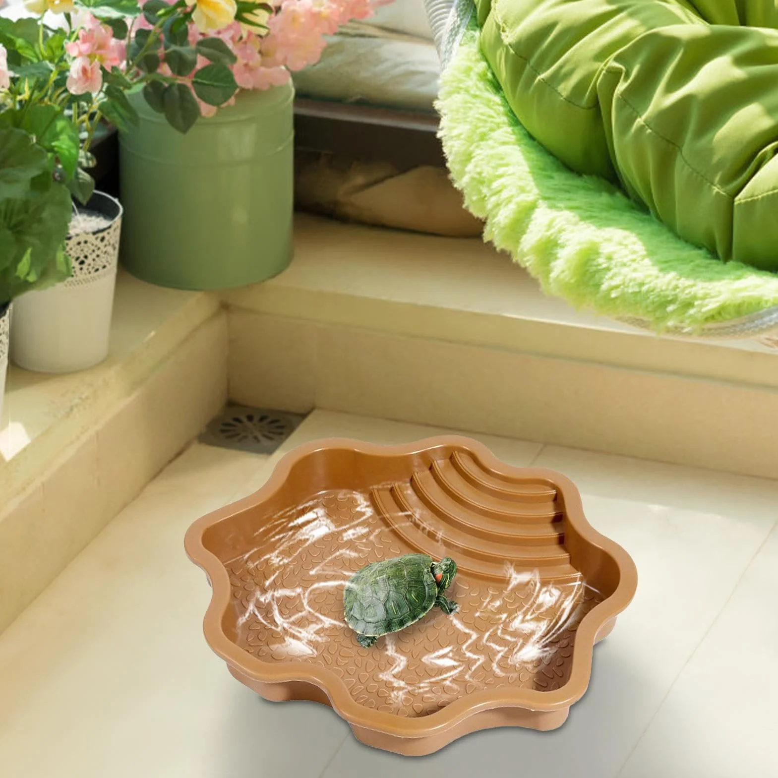 Baignoire pour Reptiles avec Rampe pour Lézards et Tortues
