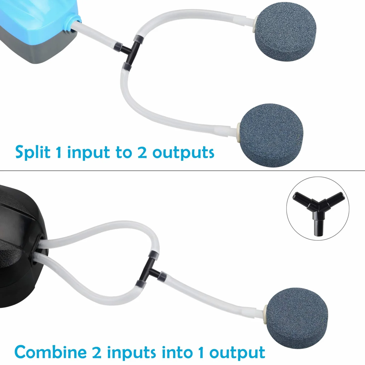 Pawfly 40 pièces Aquarium Airline Tubing Connecteurs Plastique Noir Valve en Ligne